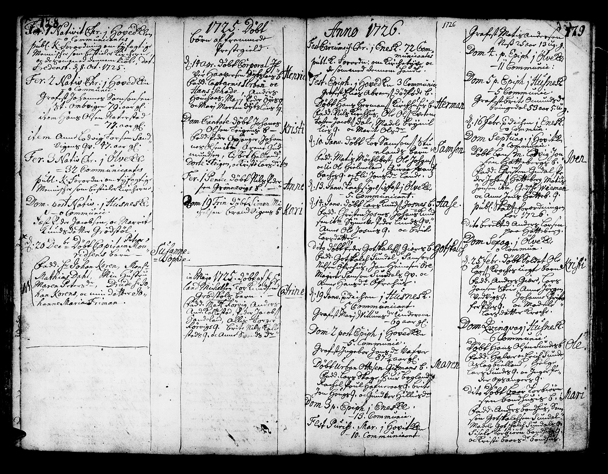 Kvinnherad sokneprestembete, AV/SAB-A-76401/H/Haa: Parish register (official) no. A 2, 1710-1753, p. 128-129