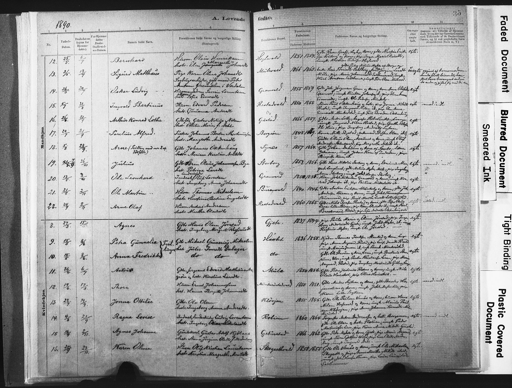 Ministerialprotokoller, klokkerbøker og fødselsregistre - Nord-Trøndelag, SAT/A-1458/721/L0207: Parish register (official) no. 721A02, 1880-1911, p. 35