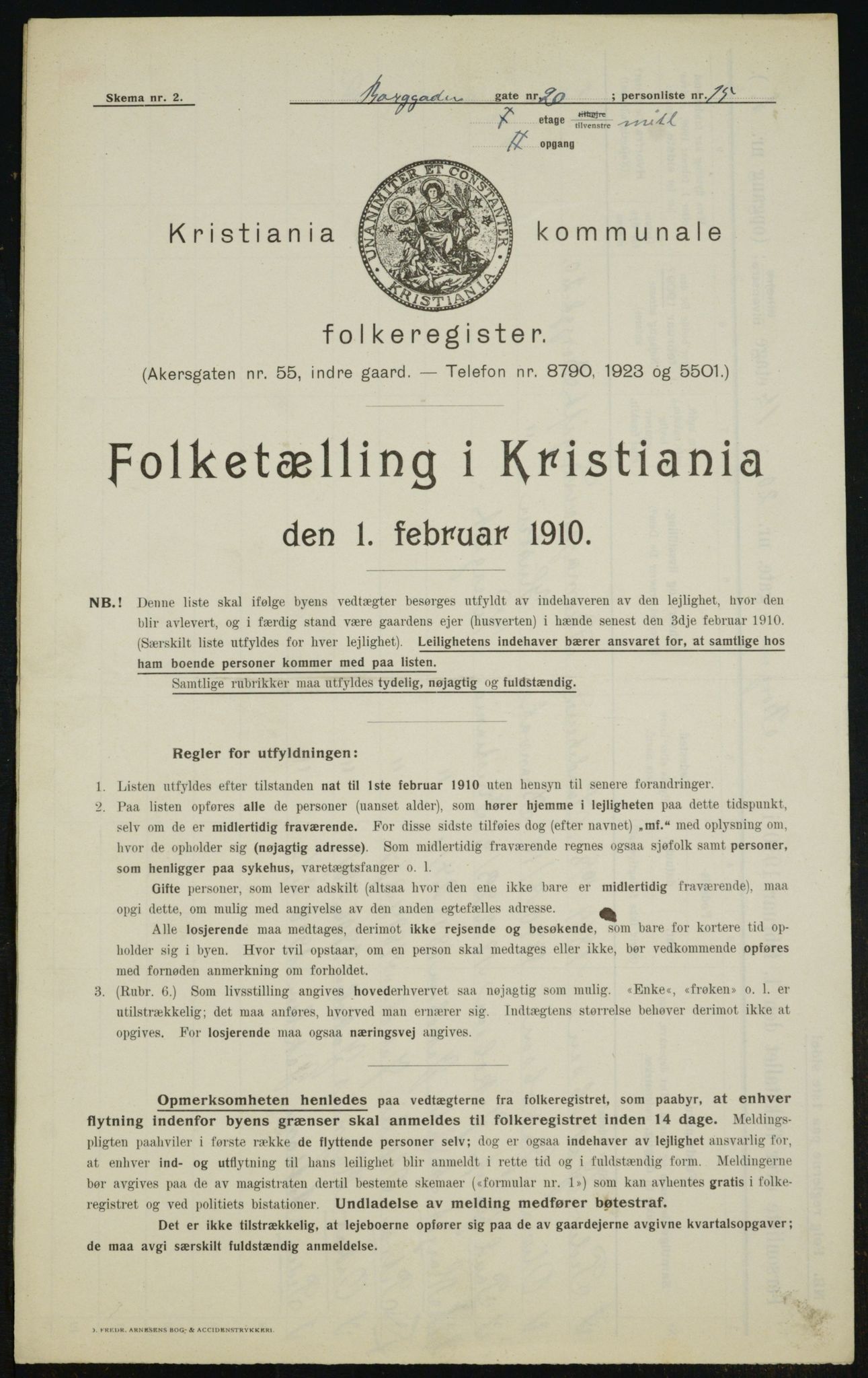 OBA, Municipal Census 1910 for Kristiania, 1910, p. 7729