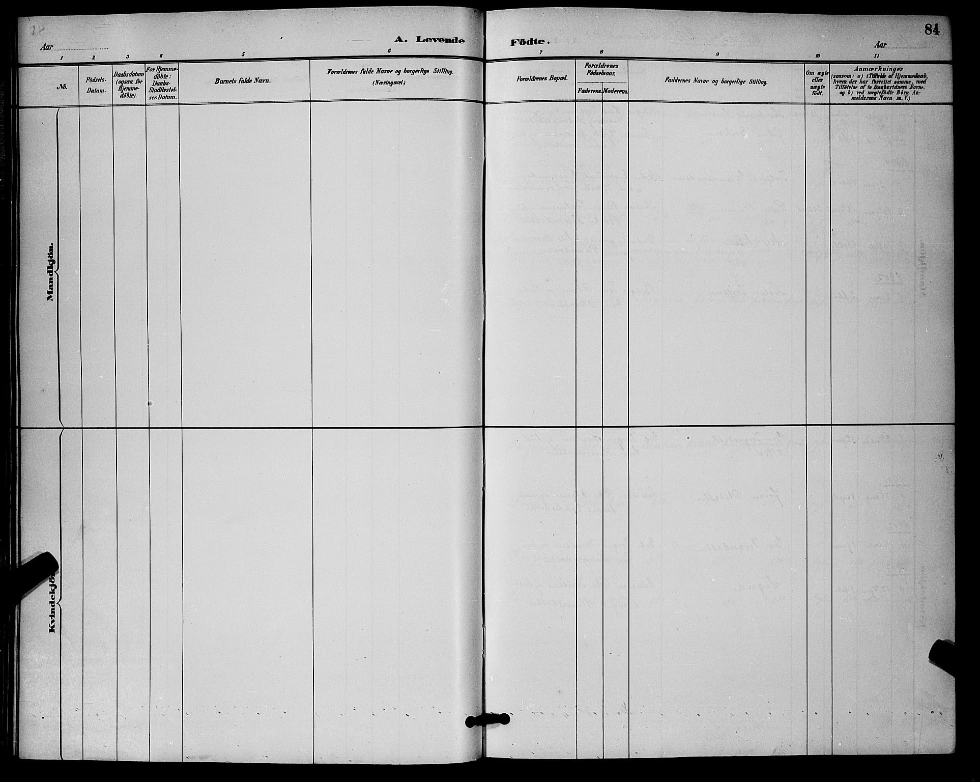 Nore kirkebøker, SAKO/A-238/G/Ga/L0003: Parish register (copy) no. I 3, 1886-1903, p. 84