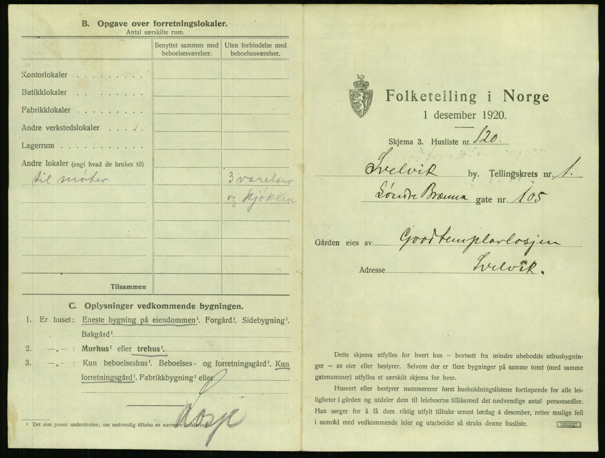 SAKO, 1920 census for Svelvik, 1920, p. 263