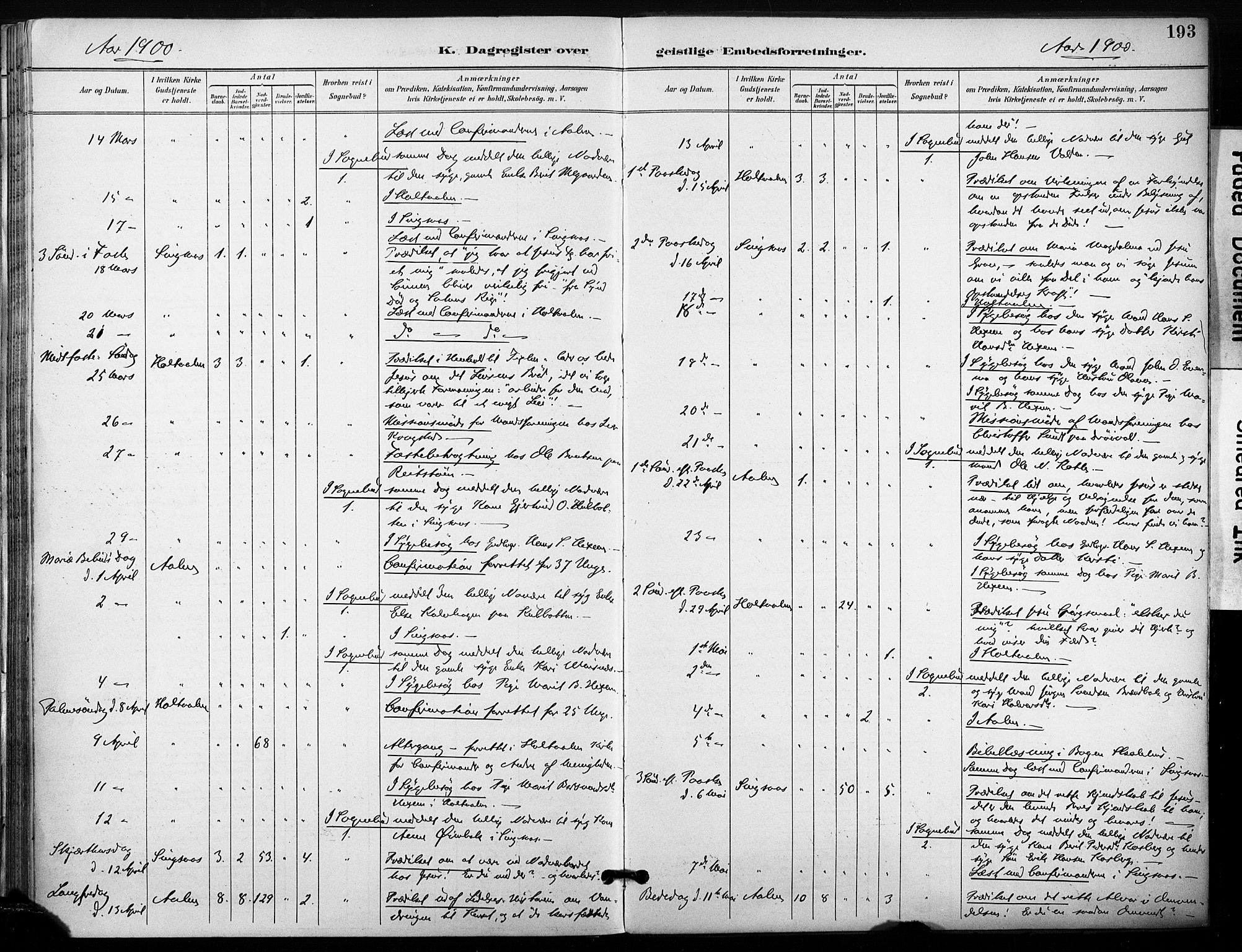 Ministerialprotokoller, klokkerbøker og fødselsregistre - Sør-Trøndelag, AV/SAT-A-1456/685/L0973: Parish register (official) no. 685A10, 1891-1907, p. 193