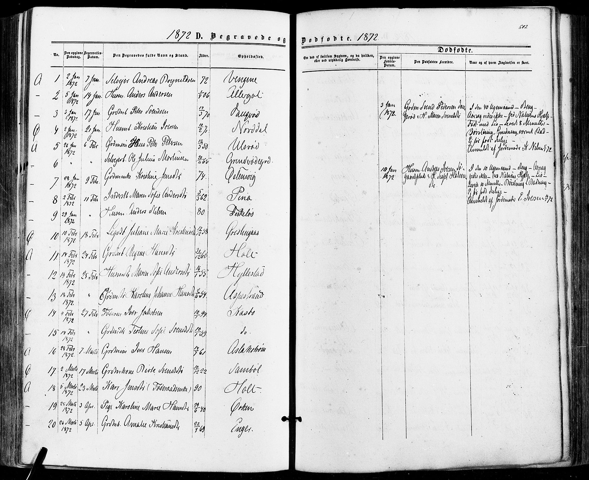 Aremark prestekontor Kirkebøker, SAO/A-10899/F/Fc/L0004: Parish register (official) no. III 4, 1866-1877, p. 601-602