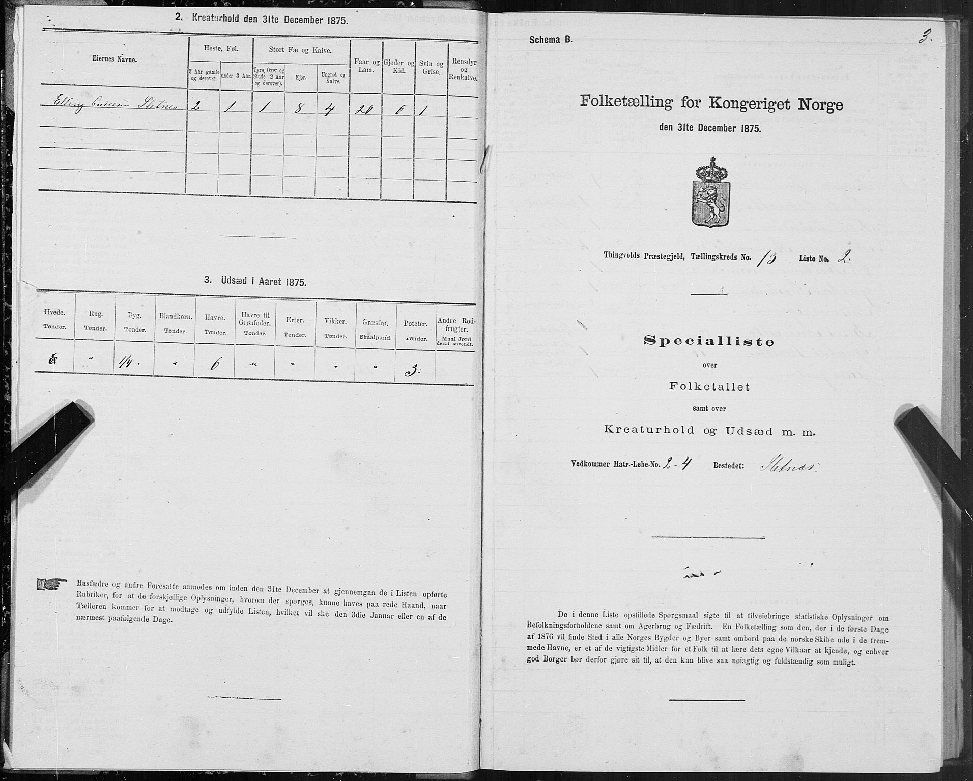 SAT, 1875 census for 1560P Tingvoll, 1875, p. 5003