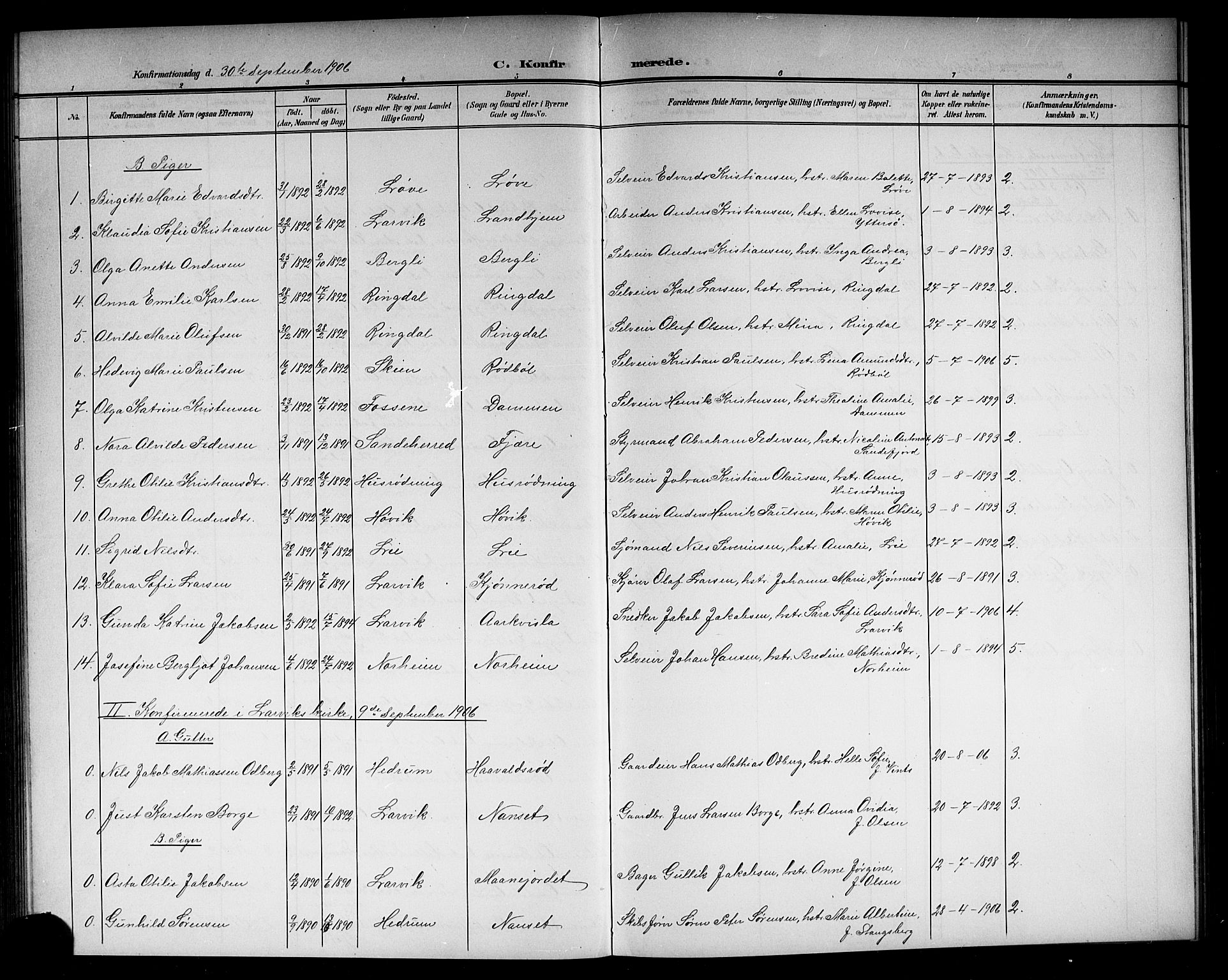 Hedrum kirkebøker, SAKO/A-344/G/Ga/L0004: Parish register (copy) no. I 4, 1902-1915