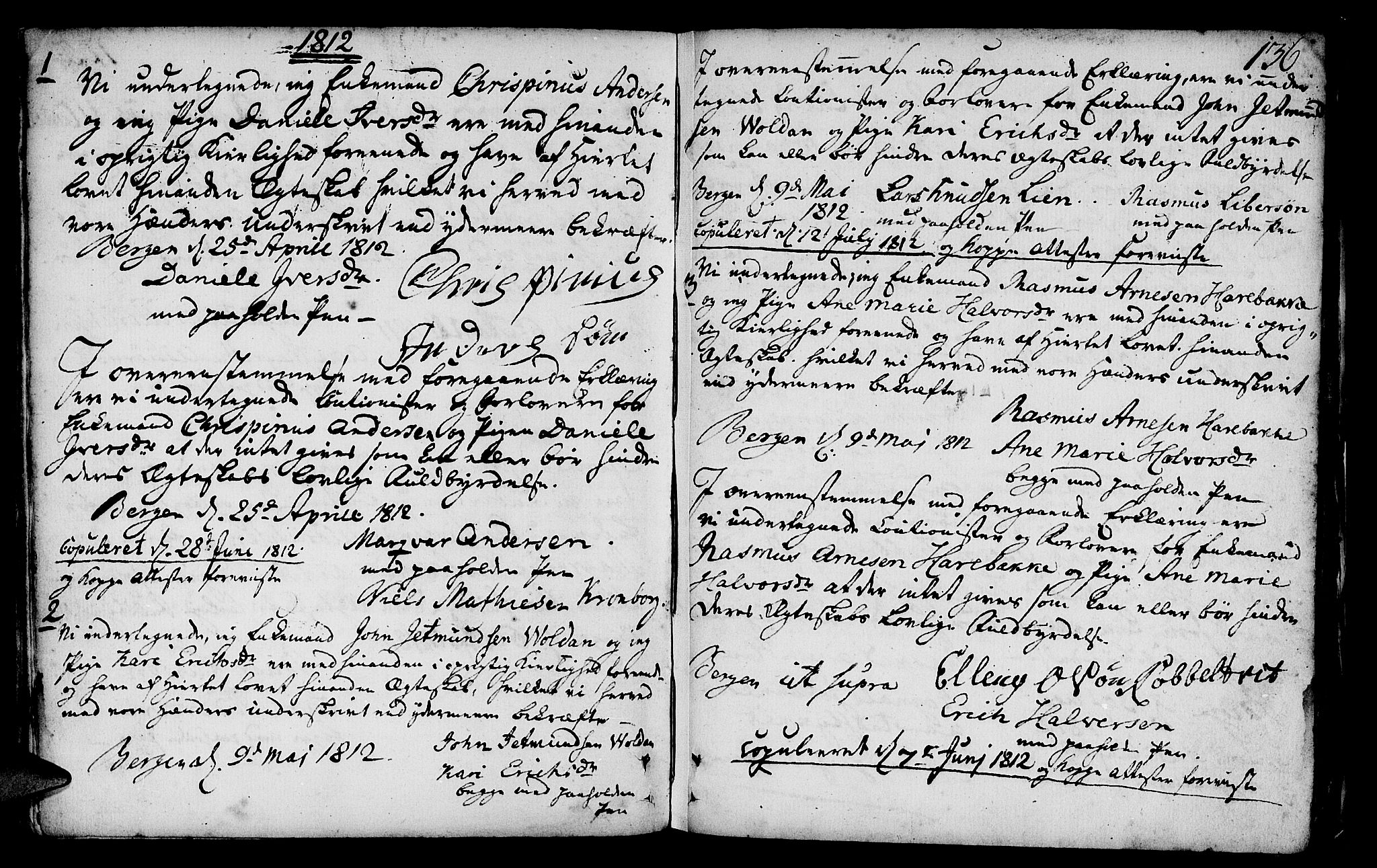 St. Jørgens hospital og Årstad sokneprestembete, AV/SAB-A-99934: Parish register (official) no. A 1, 1743-1823, p. 136