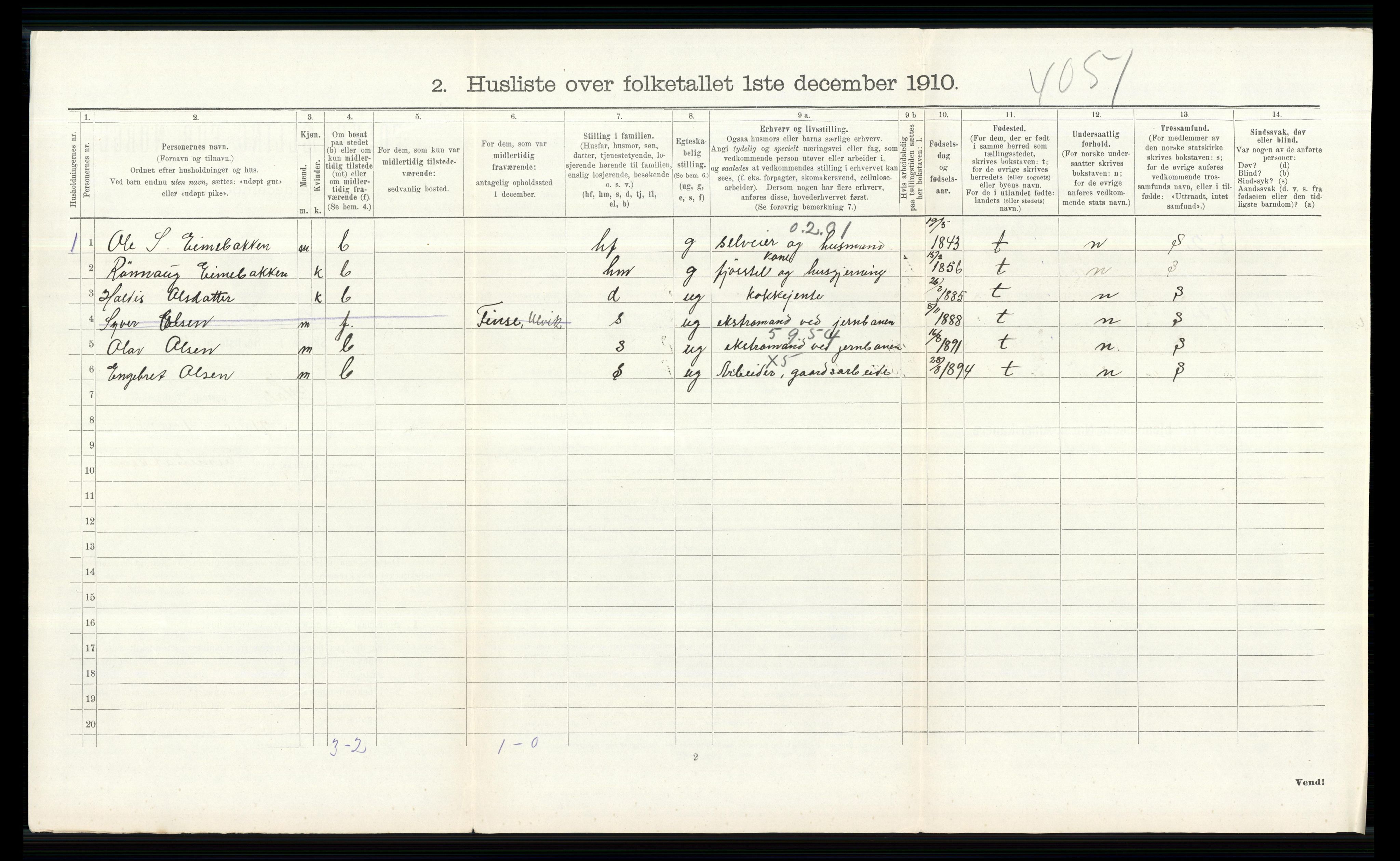 RA, 1910 census for Hol, 1910, p. 686