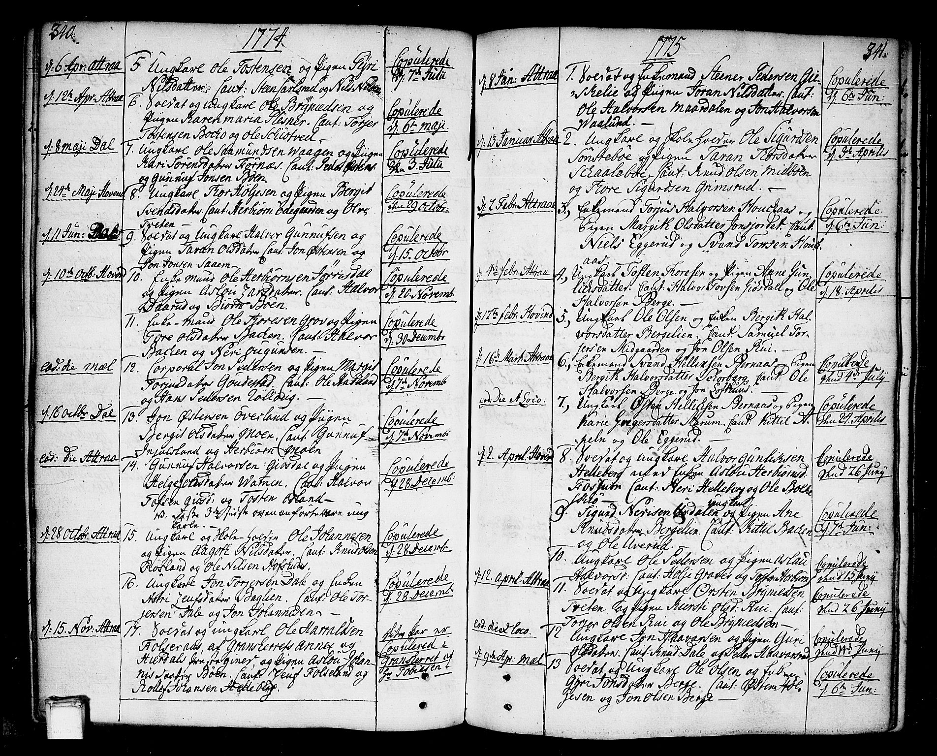 Tinn kirkebøker, AV/SAKO-A-308/F/Fa/L0002: Parish register (official) no. I 2, 1757-1810, p. 340-341