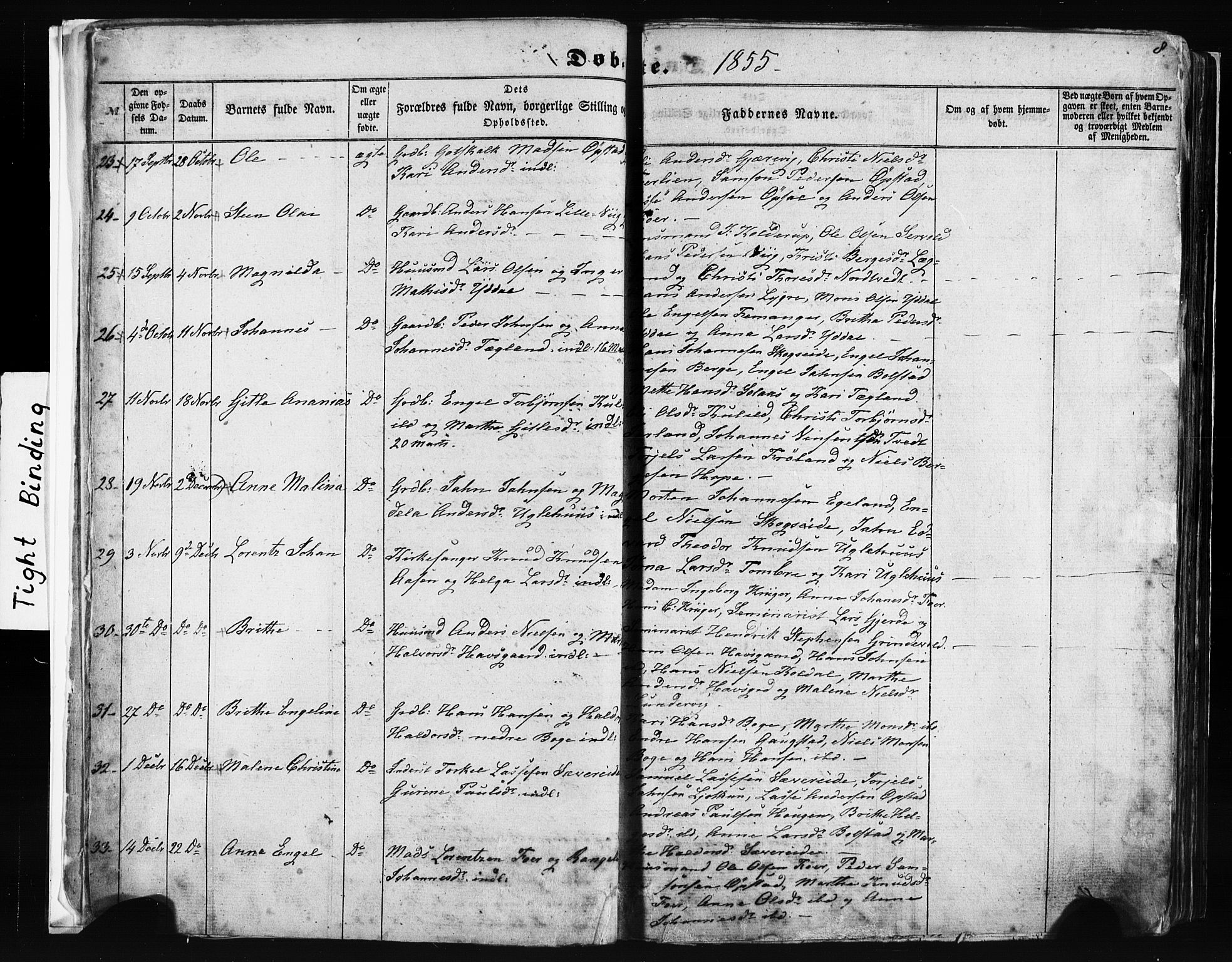 Fusa sokneprestembete, SAB/A-75401/H/Haa: Parish register (official) no. A 1I, 1855-1879, p. 8