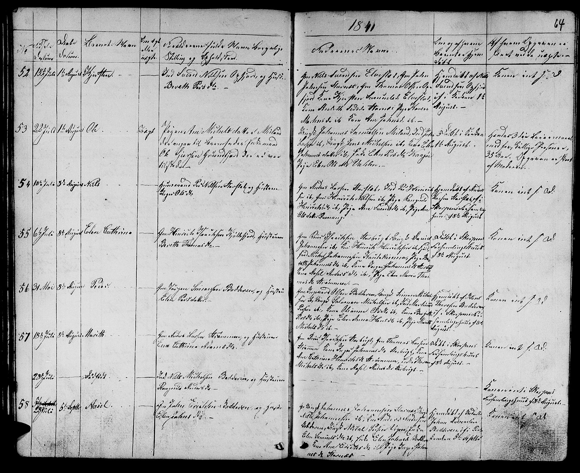 Skjervøy sokneprestkontor, AV/SATØ-S-1300/H/Ha/Hab/L0002klokker: Parish register (copy) no. 2, 1839-1848, p. 63-64
