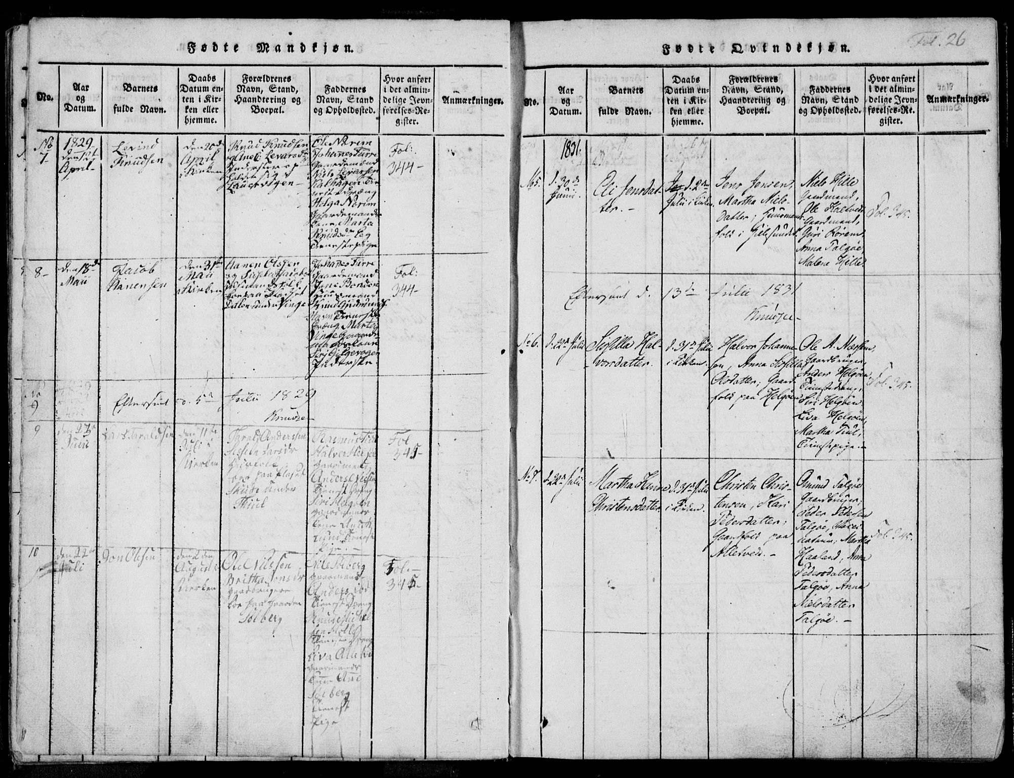 Nedstrand sokneprestkontor, SAST/A-101841/01/IV: Parish register (official) no. A 7, 1816-1870, p. 26