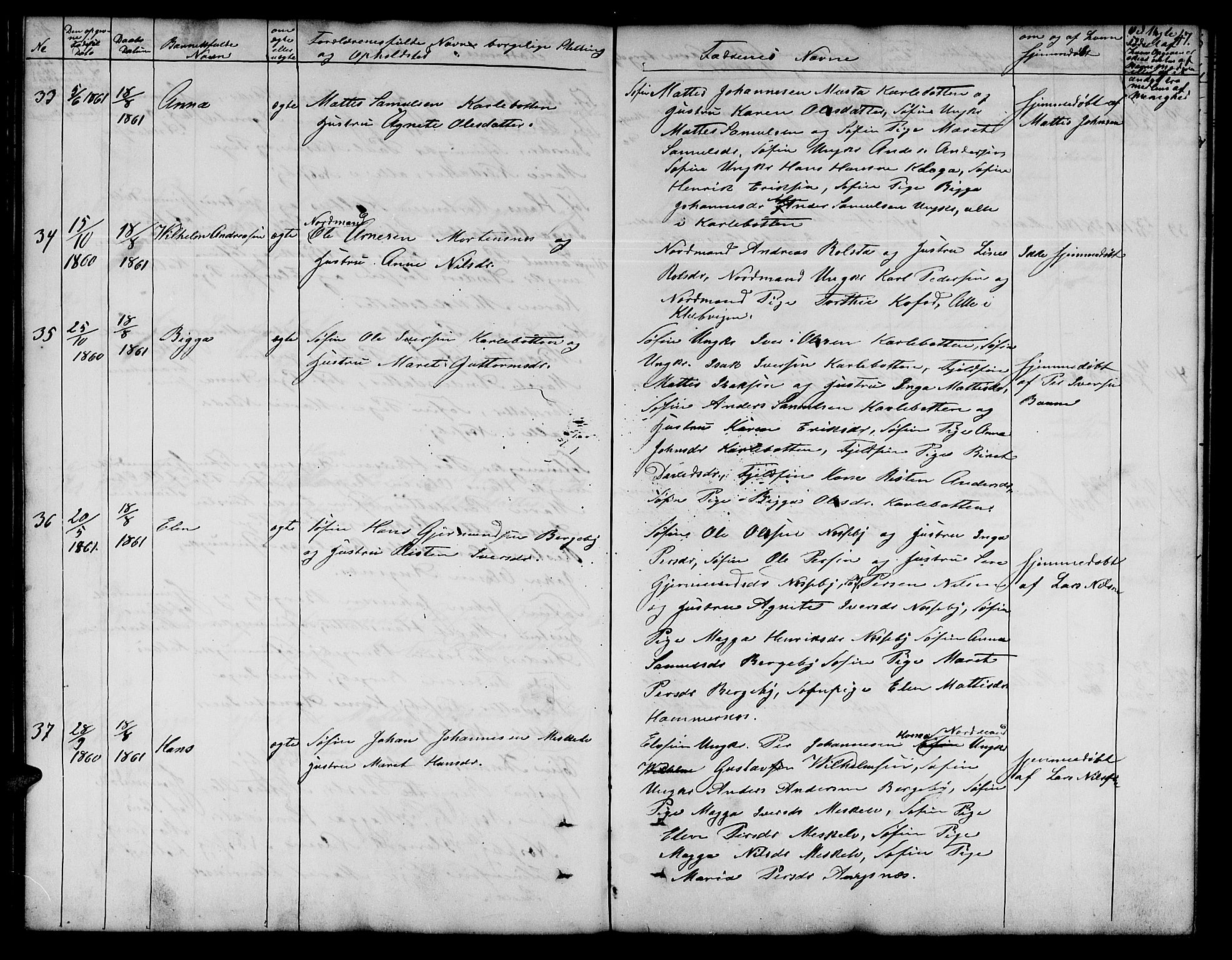 Nesseby sokneprestkontor, AV/SATØ-S-1330/H/Hb/L0001klokker: Parish register (copy) no. 1, 1844-1861, p. 47