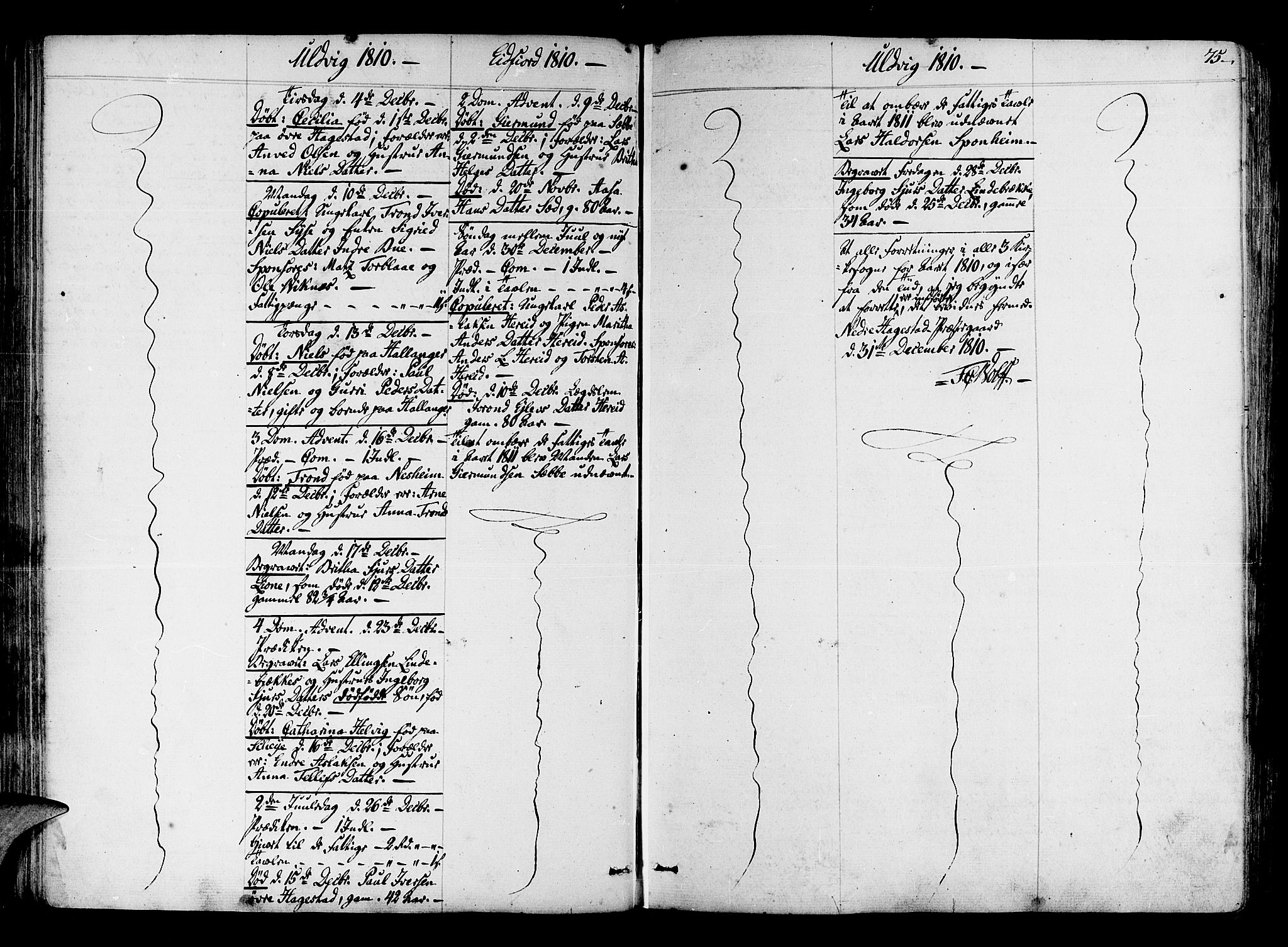 Ulvik sokneprestembete, SAB/A-78801/H/Haa: Parish register (official) no. A 11, 1793-1838, p. 75
