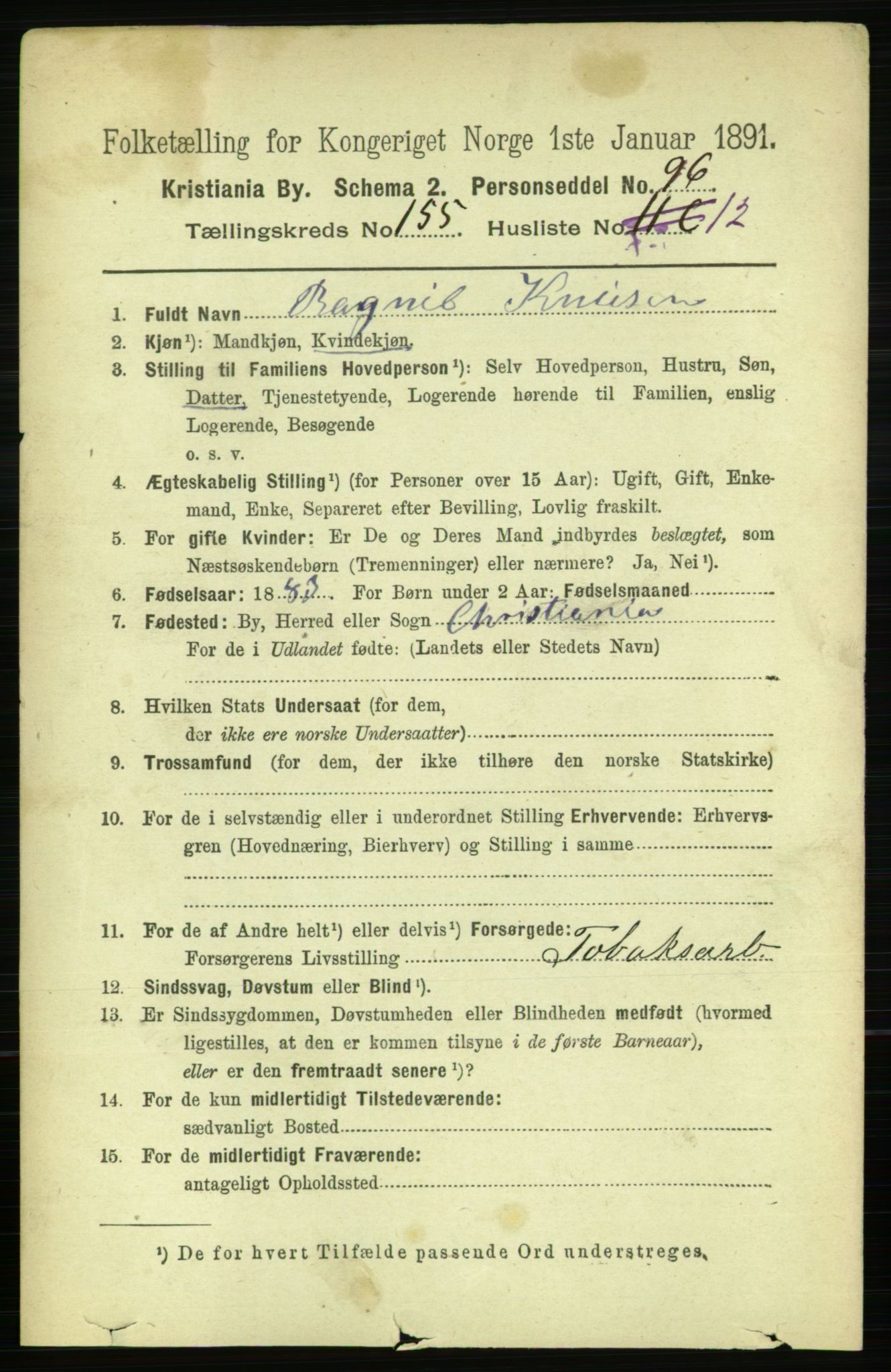 RA, 1891 census for 0301 Kristiania, 1891, p. 88684