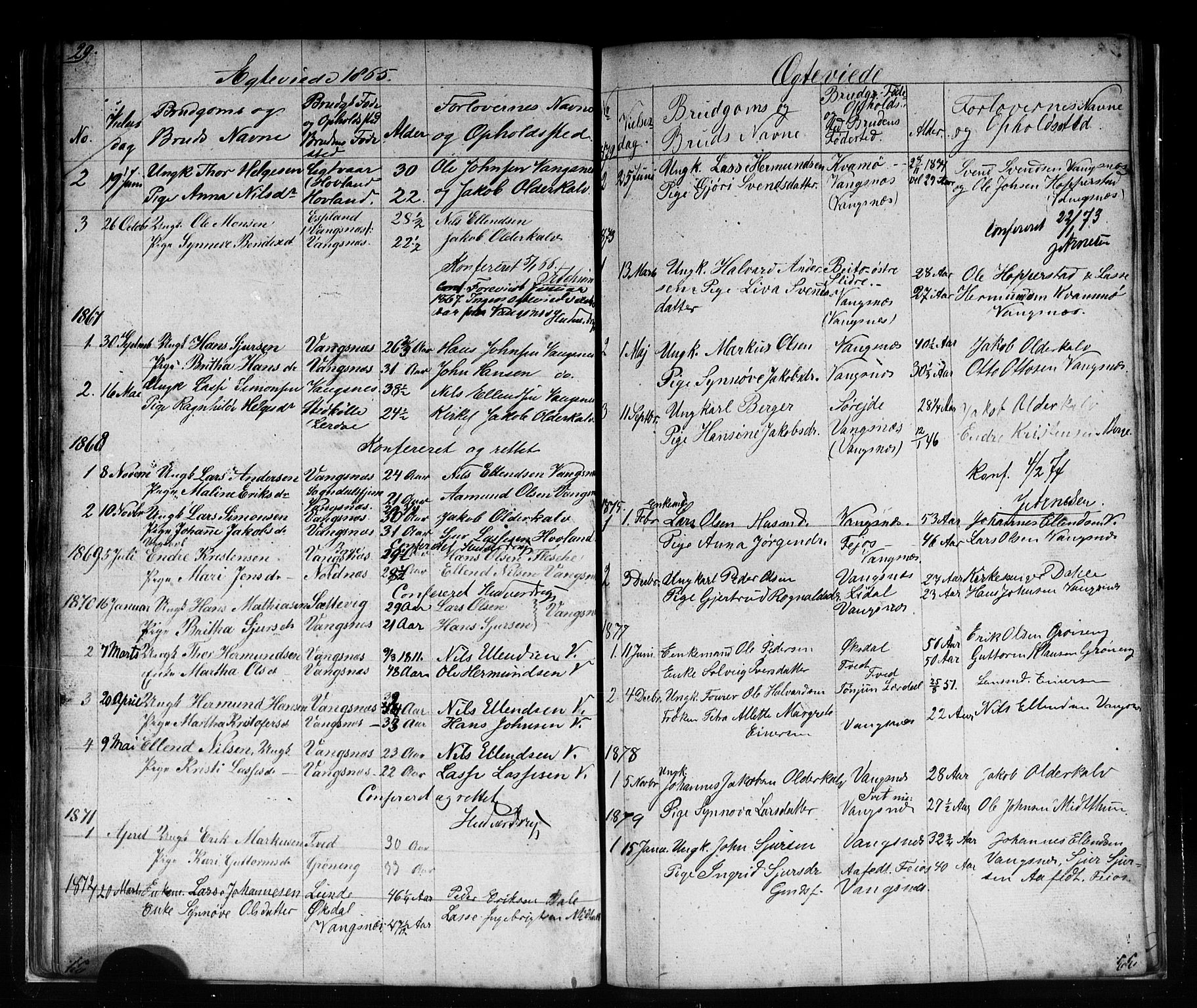 Vik sokneprestembete, SAB/A-81501: Parish register (copy) no. C 1, 1853-1879, p. 29