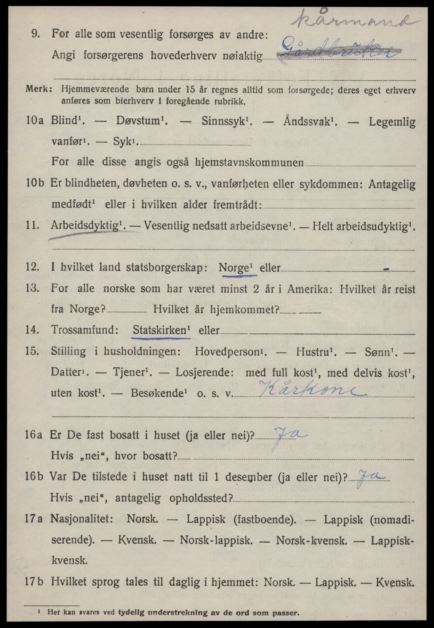 SAT, 1920 census for Budal, 1920, p. 495