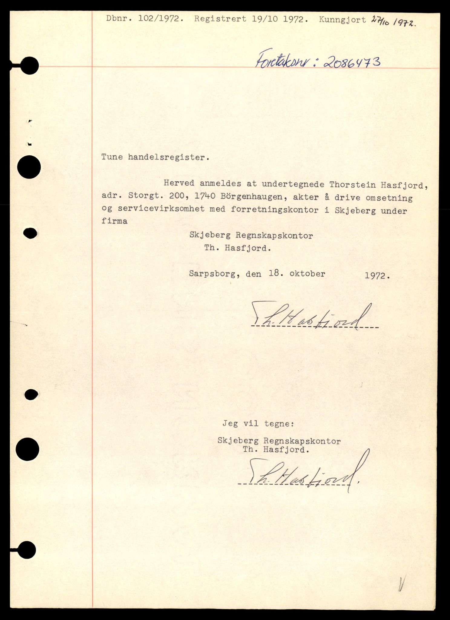 Tune sorenskriveri, SAT/A-10470/K/Ke/Kea/L0030: Enkeltmannsforetak, aksjeselskap og andelslag, Sk - Å, 1944-1990, p. 5