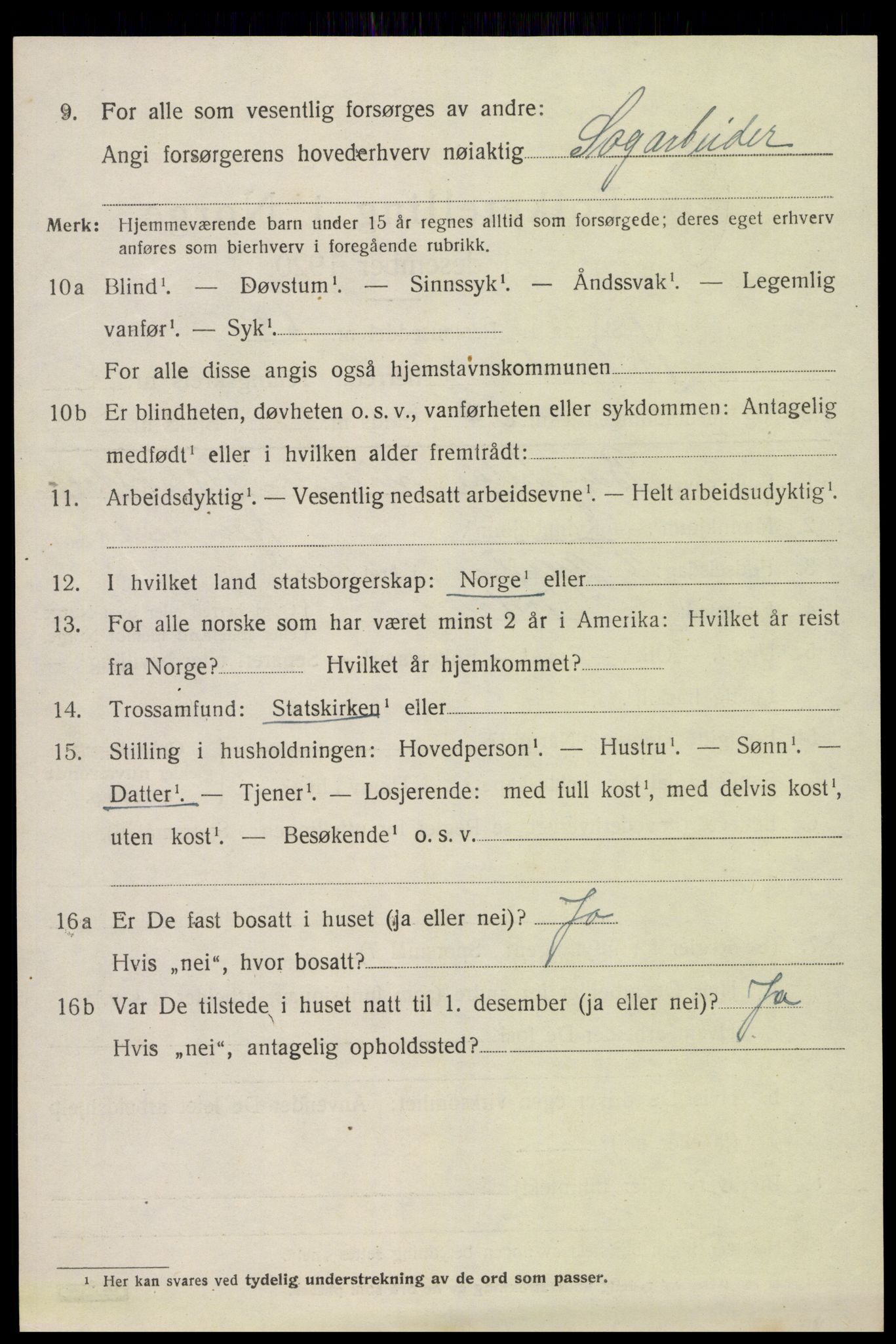 SAK, 1920 census for Iveland, 1920, p. 1922