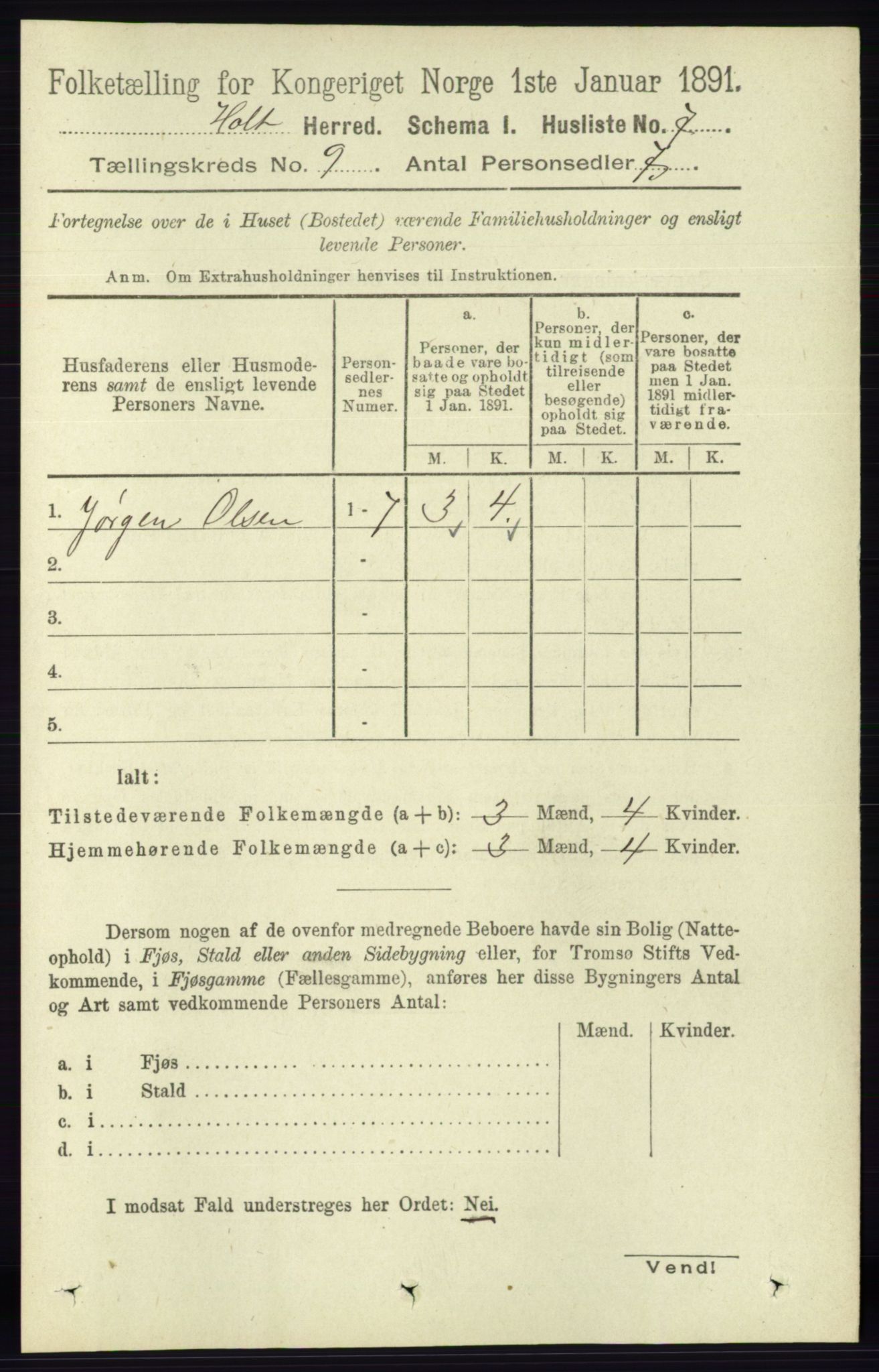 RA, 1891 census for 0914 Holt, 1891, p. 3875