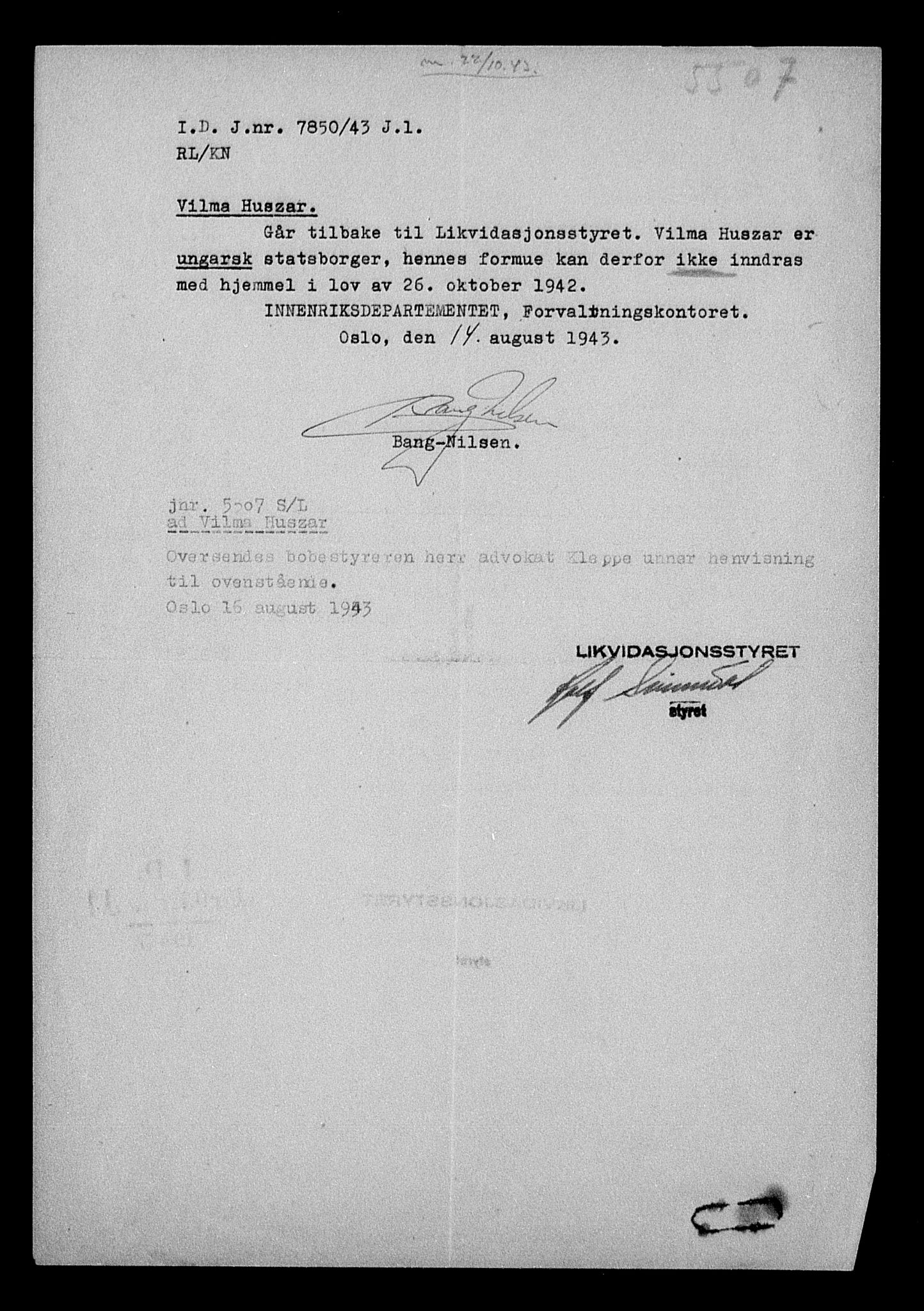 Justisdepartementet, Tilbakeføringskontoret for inndratte formuer, AV/RA-S-1564/H/Hc/Hcd/L1000: --, 1945-1947, p. 58