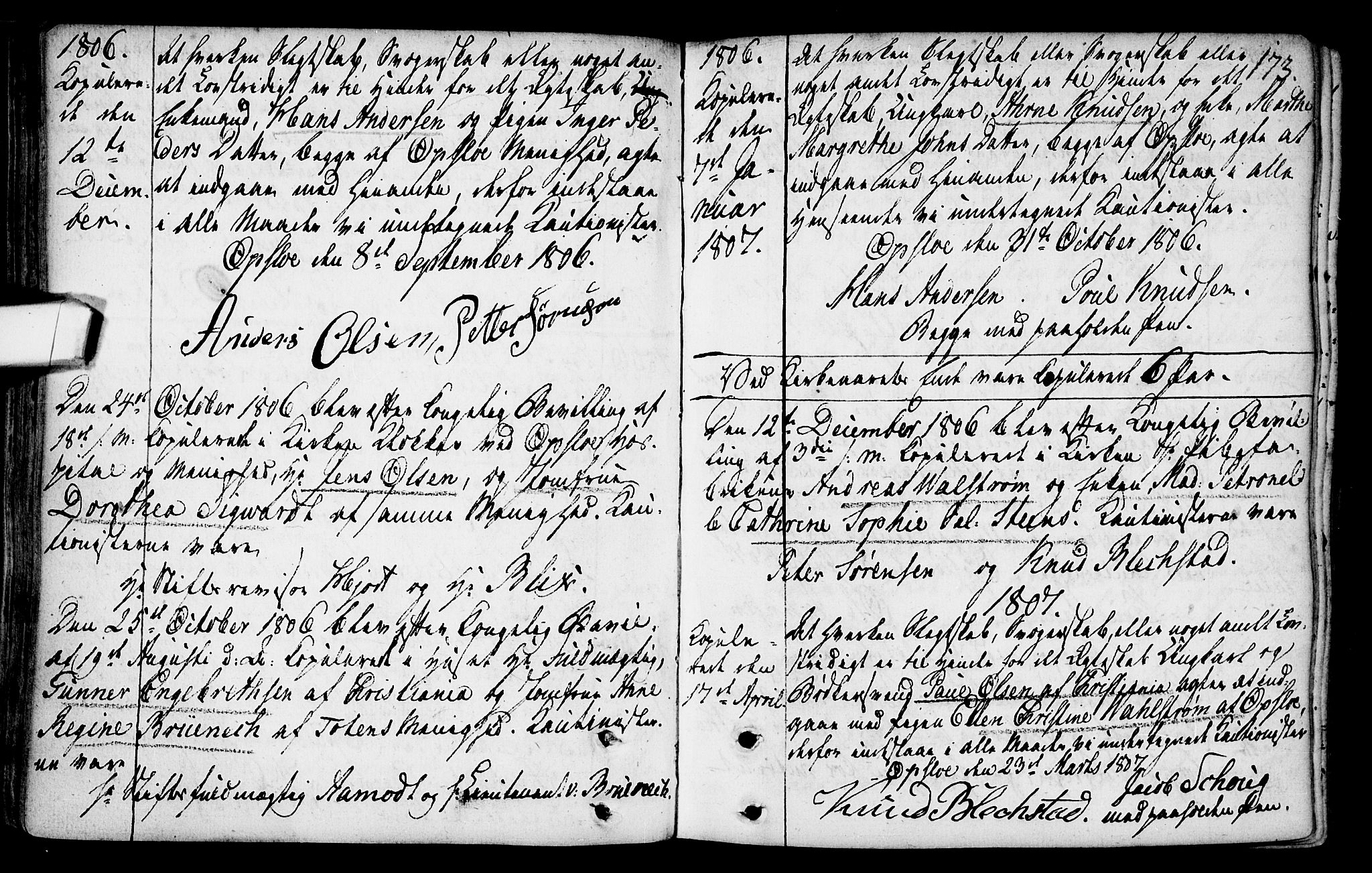 Gamlebyen prestekontor Kirkebøker, SAO/A-10884/F/Fa/L0001: Parish register (official) no. 1, 1734-1818, p. 173
