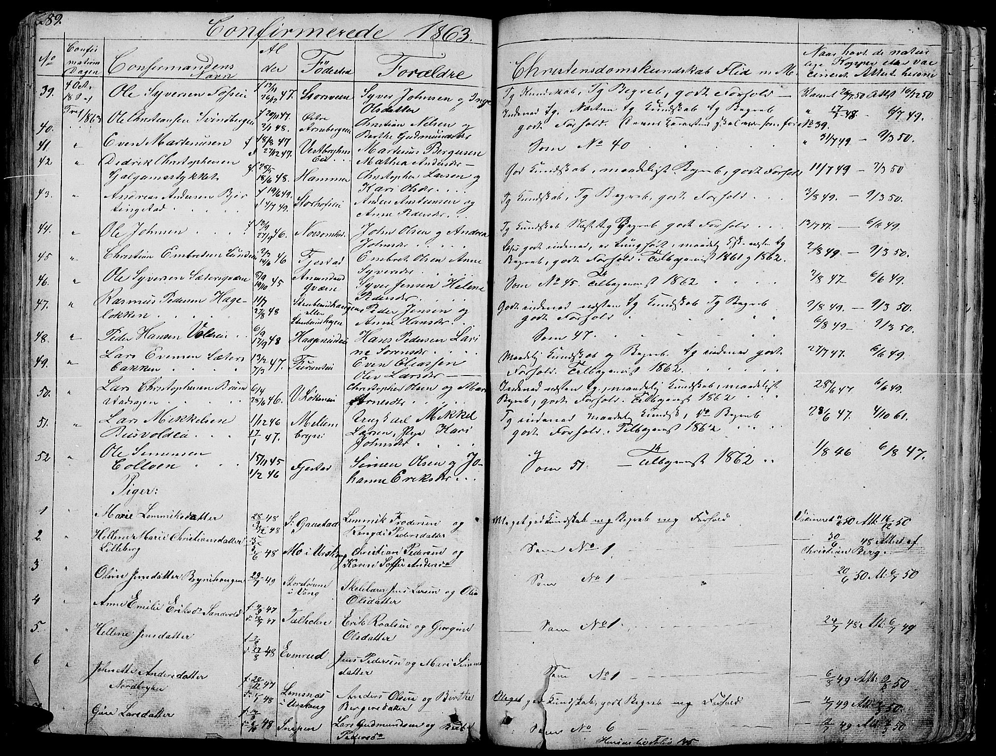 Romedal prestekontor, SAH/PREST-004/L/L0009: Parish register (copy) no. 9, 1846-1866, p. 289