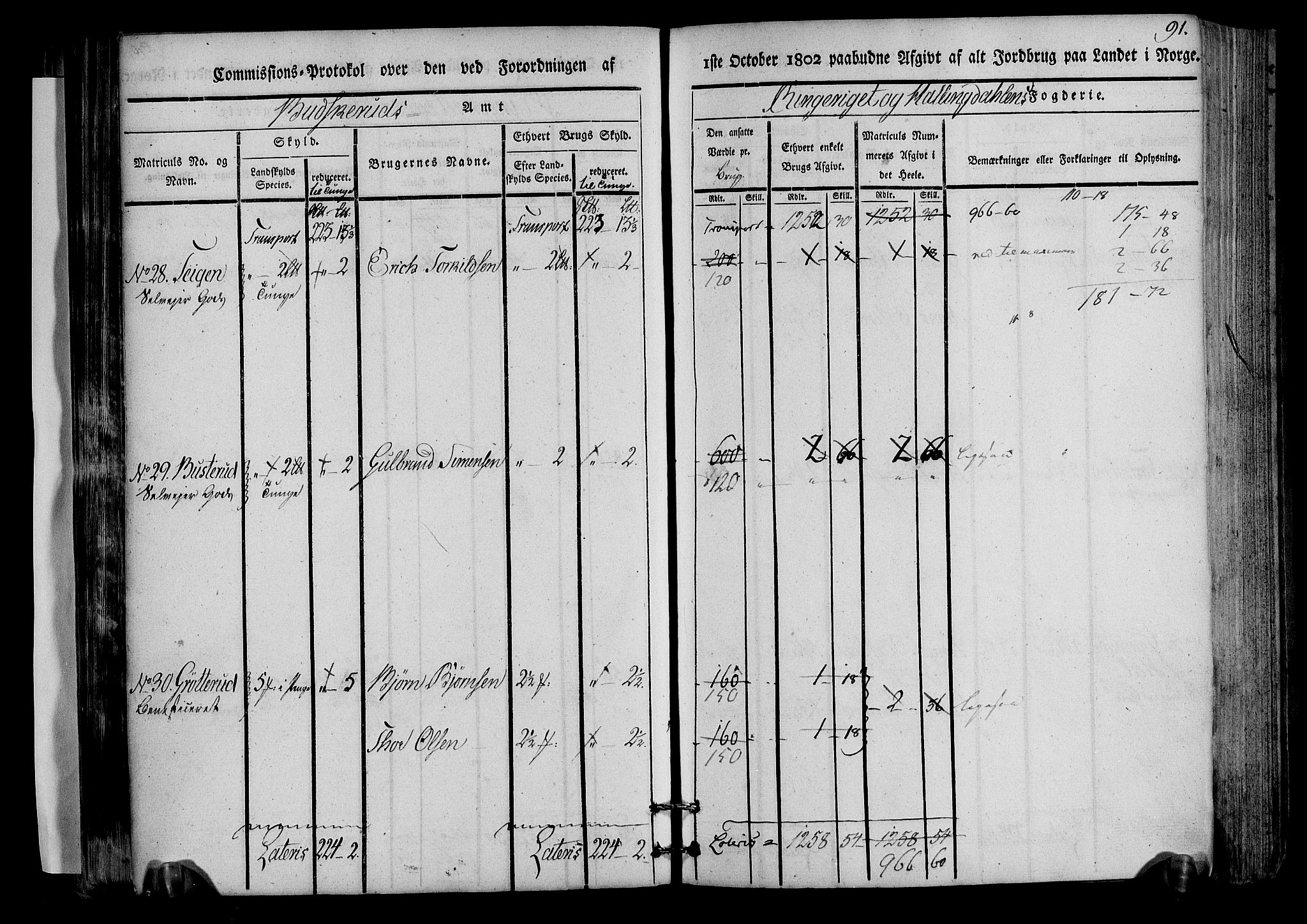 Rentekammeret inntil 1814, Realistisk ordnet avdeling, AV/RA-EA-4070/N/Ne/Nea/L0045: Ringerike og Hallingdal fogderi. Kommisjonsprotokoll for Norderhov prestegjeld, 1803, p. 94