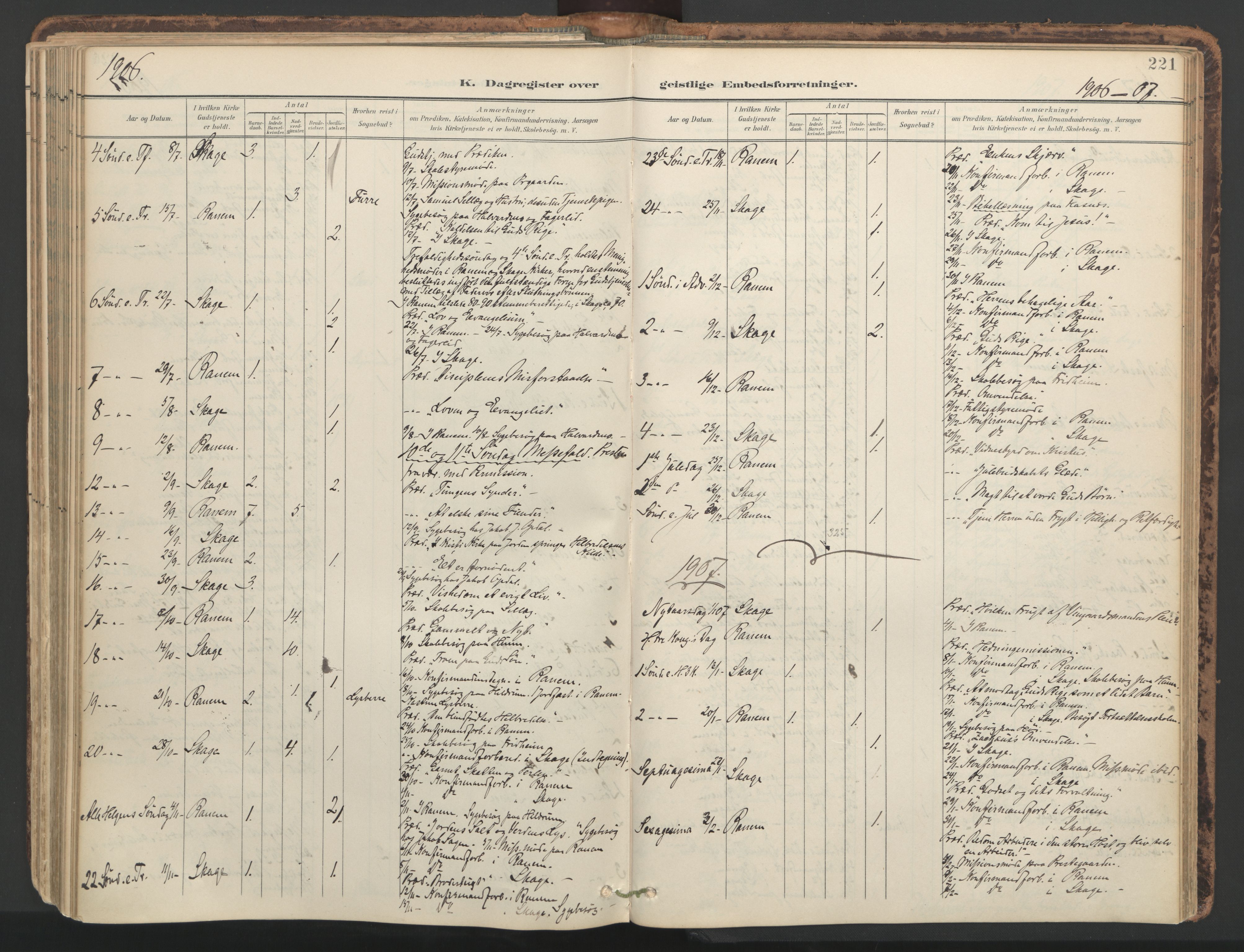 Ministerialprotokoller, klokkerbøker og fødselsregistre - Nord-Trøndelag, SAT/A-1458/764/L0556: Parish register (official) no. 764A11, 1897-1924, p. 221