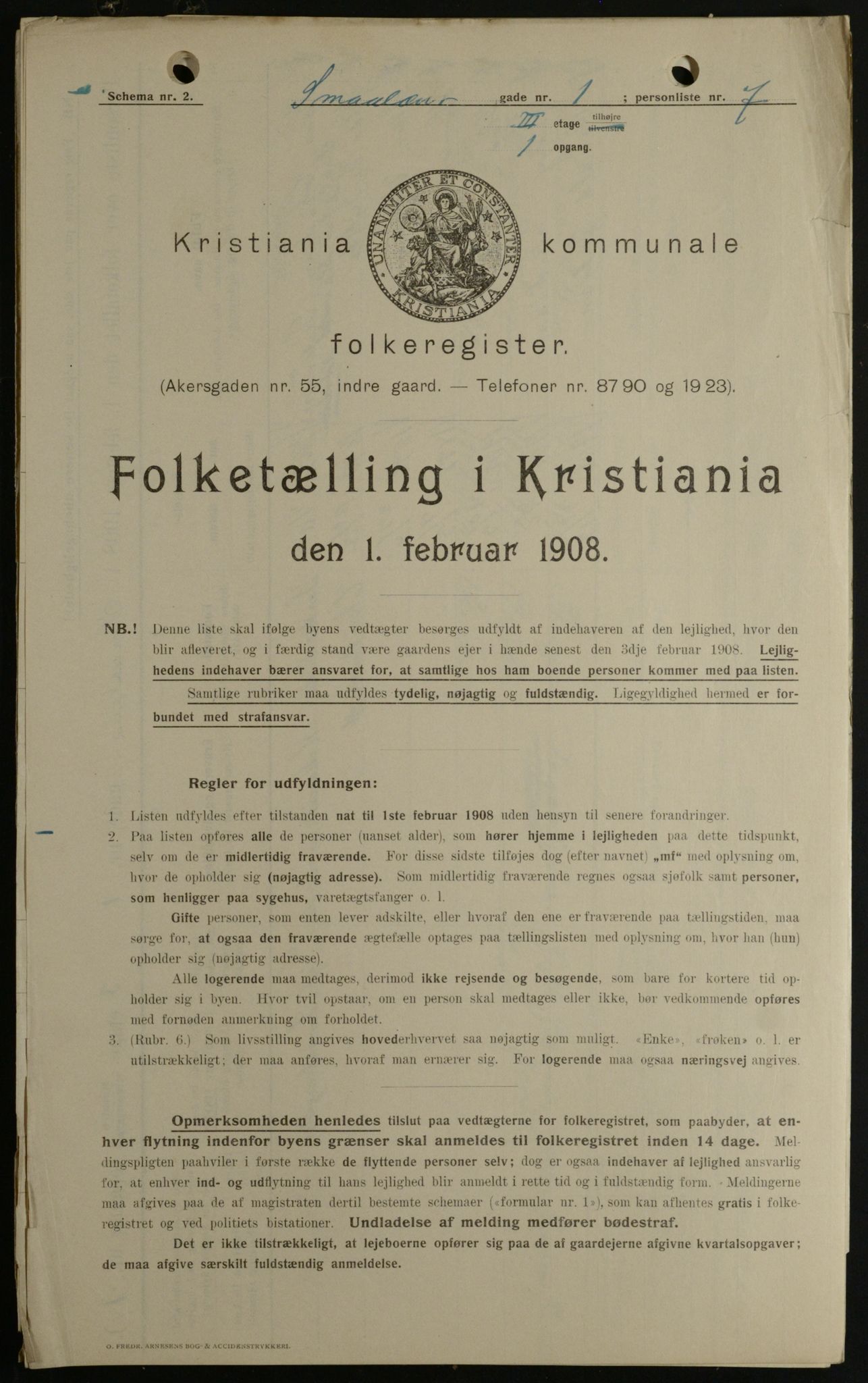 OBA, Municipal Census 1908 for Kristiania, 1908, p. 87929