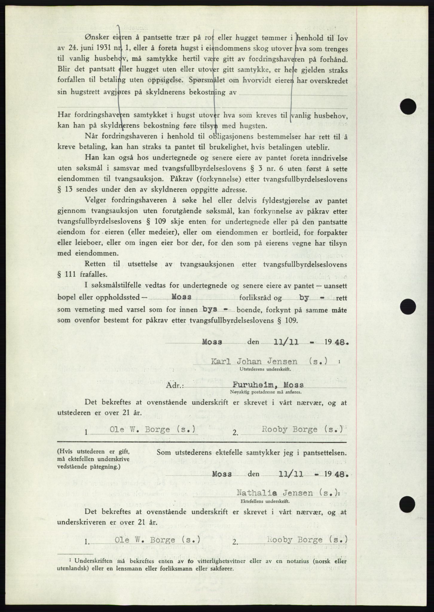 Moss sorenskriveri, AV/SAO-A-10168: Mortgage book no. B20, 1948-1948, Diary no: : 2983/1948