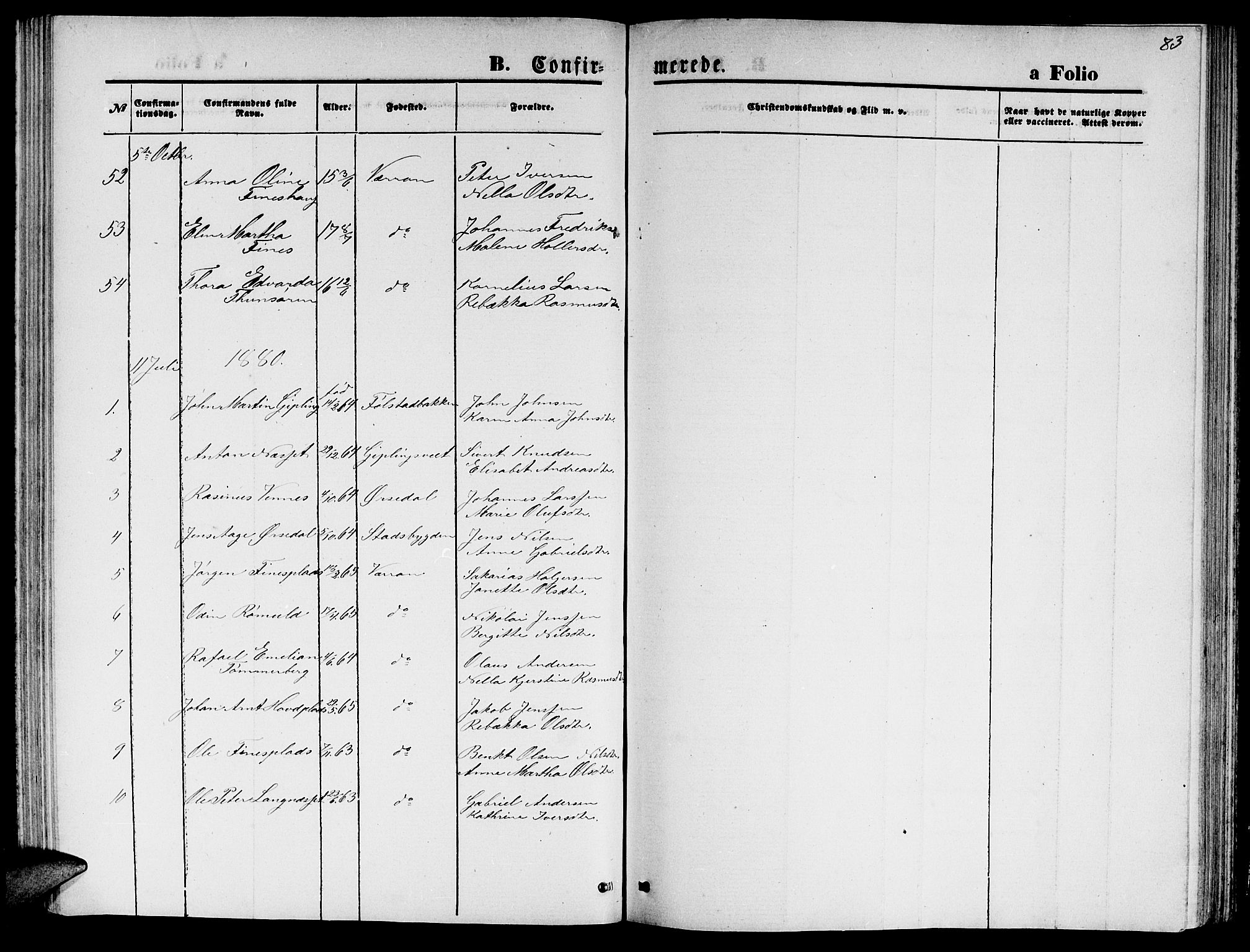 Ministerialprotokoller, klokkerbøker og fødselsregistre - Nord-Trøndelag, SAT/A-1458/744/L0422: Parish register (copy) no. 744C01, 1871-1885, p. 83