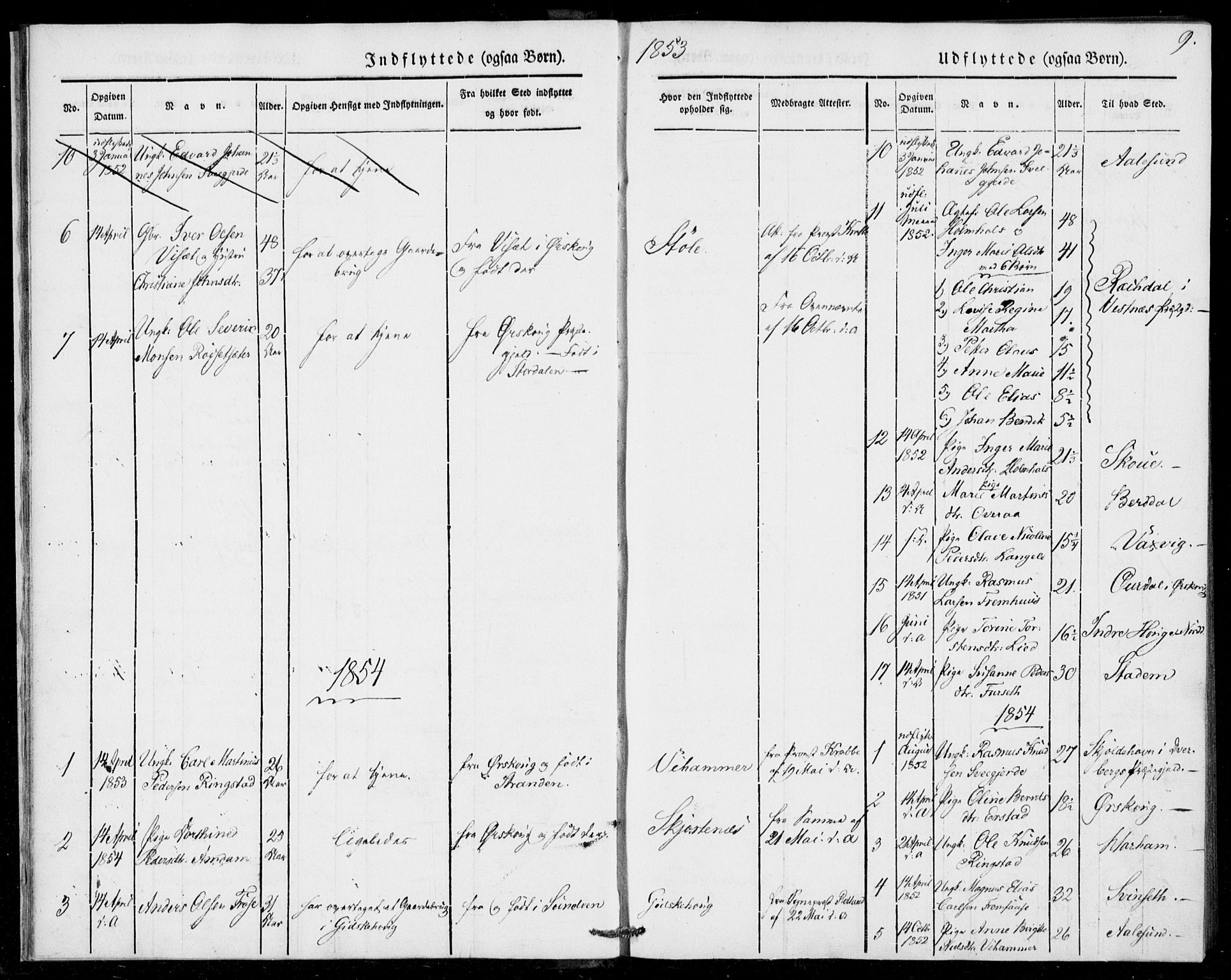 Ministerialprotokoller, klokkerbøker og fødselsregistre - Møre og Romsdal, AV/SAT-A-1454/520/L0279: Parish register (official) no. 520A08, 1844-1881, p. 9