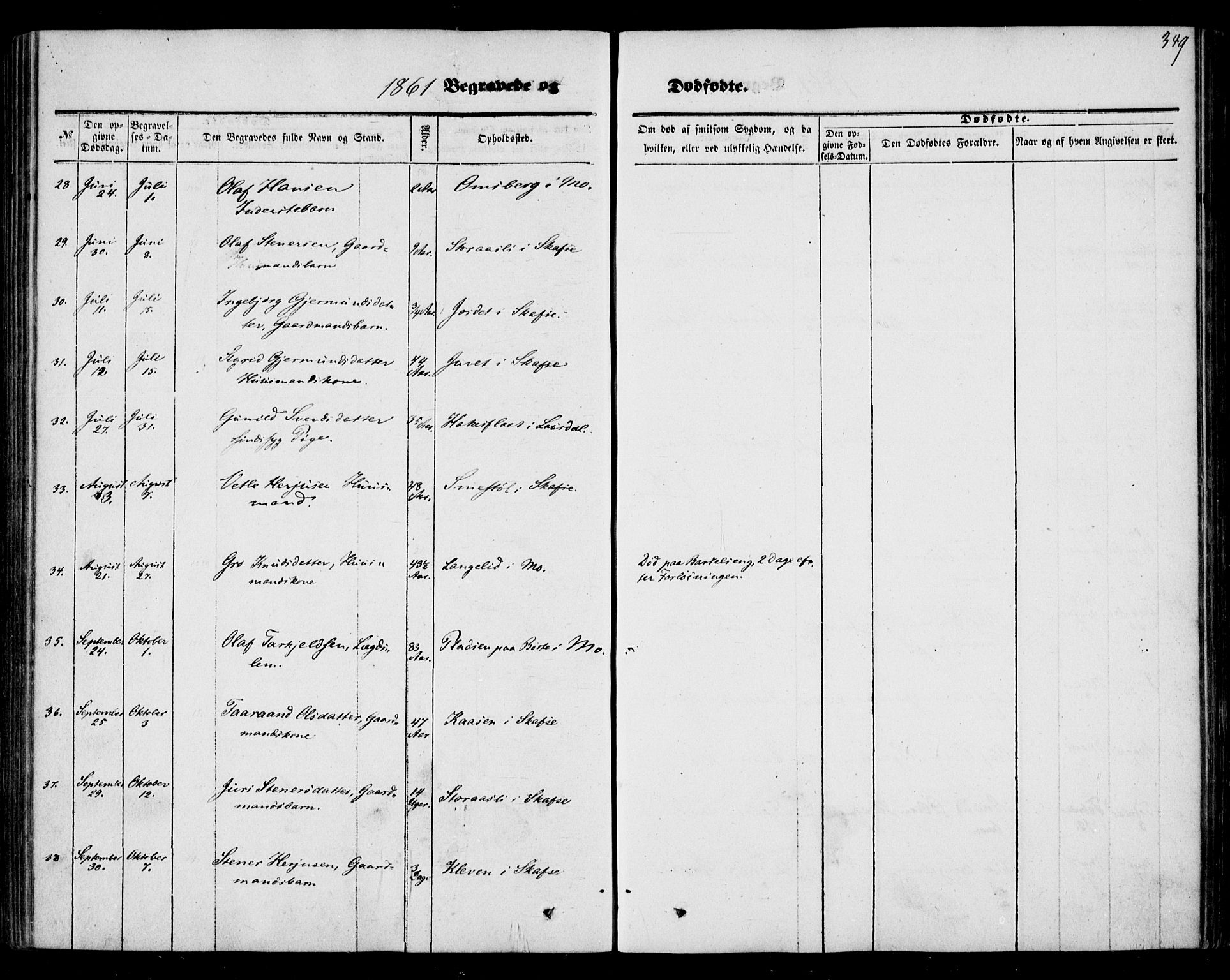 Mo kirkebøker, AV/SAKO-A-286/F/Fa/L0005: Parish register (official) no. I 5, 1844-1864, p. 349