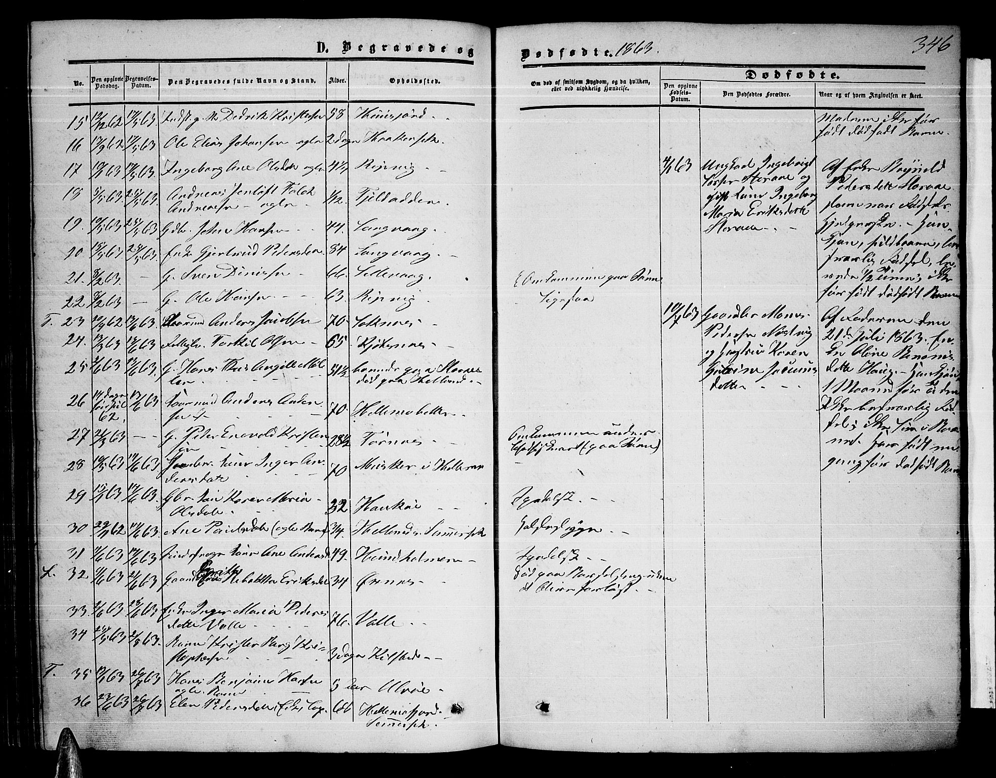 Ministerialprotokoller, klokkerbøker og fødselsregistre - Nordland, AV/SAT-A-1459/872/L1046: Parish register (copy) no. 872C02, 1852-1879, p. 346