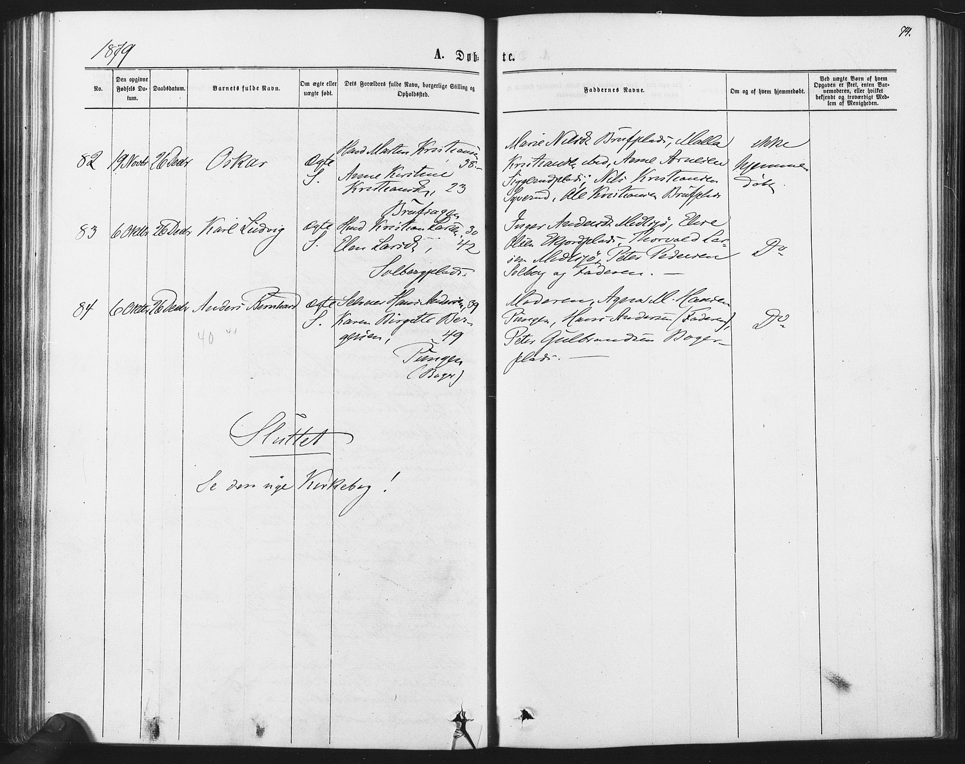 Kråkstad prestekontor Kirkebøker, AV/SAO-A-10125a/F/Fa/L0008: Parish register (official) no. I 8, 1870-1879, p. 74