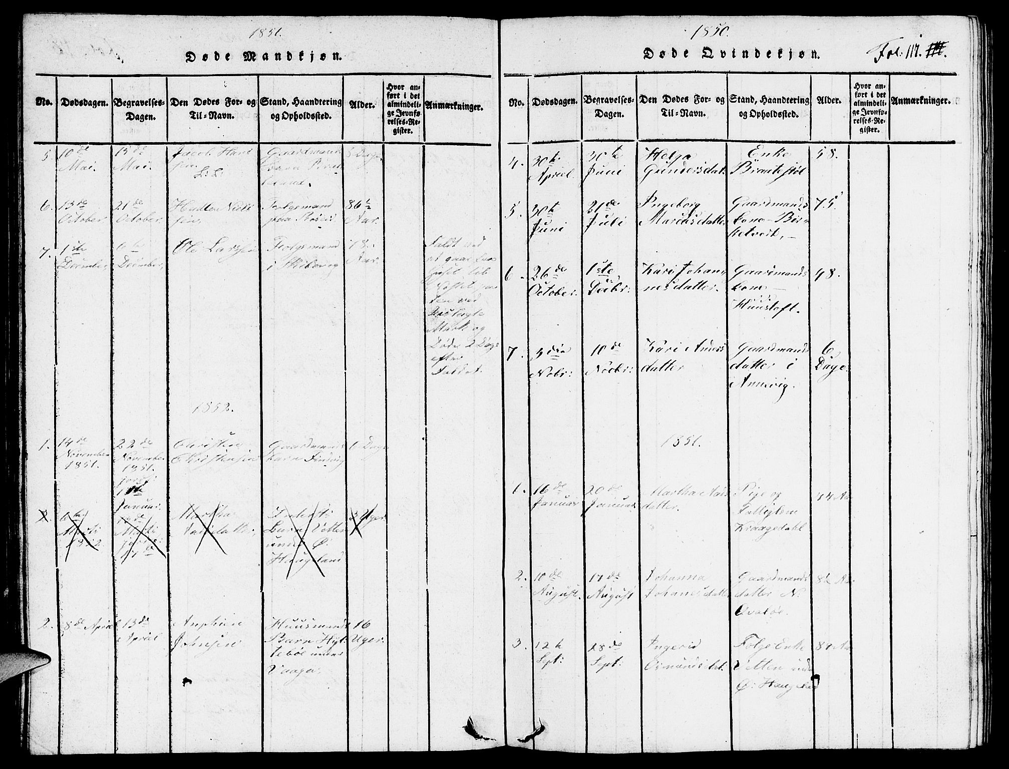 Vikedal sokneprestkontor, AV/SAST-A-101840/01/V: Parish register (copy) no. B 3, 1816-1867, p. 117