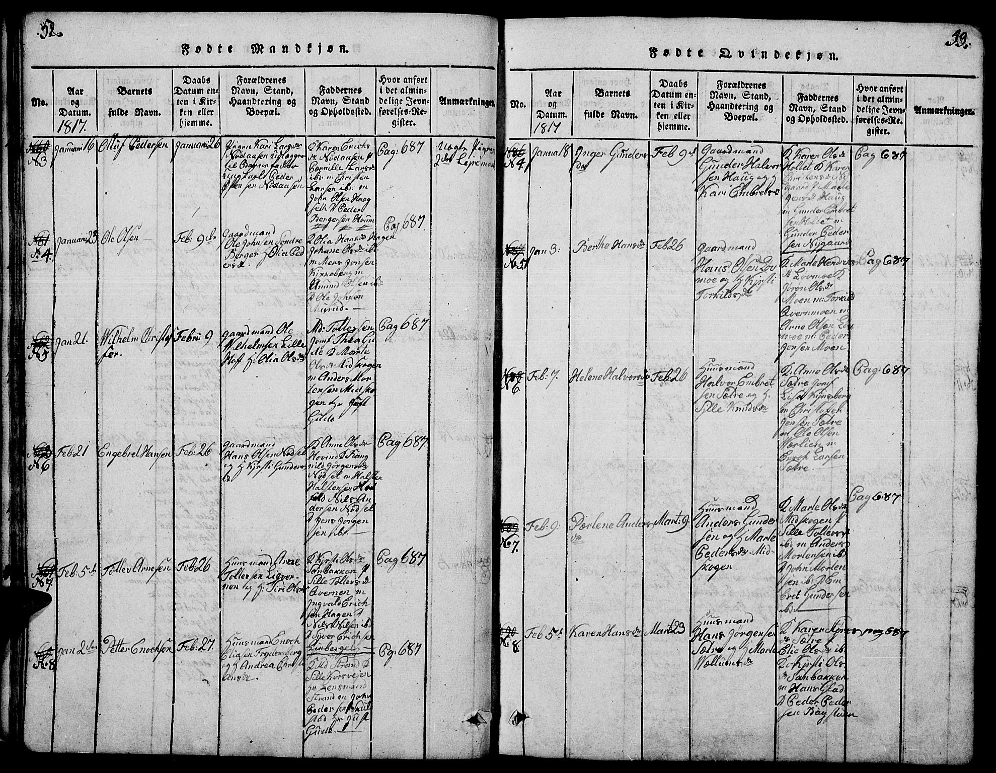 Elverum prestekontor, AV/SAH-PREST-044/H/Ha/Hab/L0001: Parish register (copy) no. 1, 1815-1829, p. 52-53