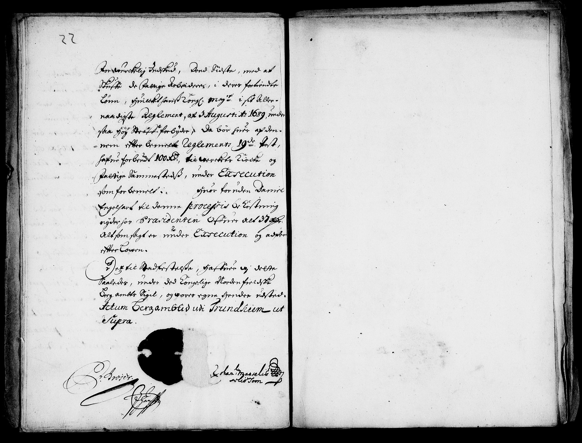Danske Kanselli, Skapsaker, RA/EA-4061/G/L0013: Tillegg til skapsakene, 1689-1702, p. 21
