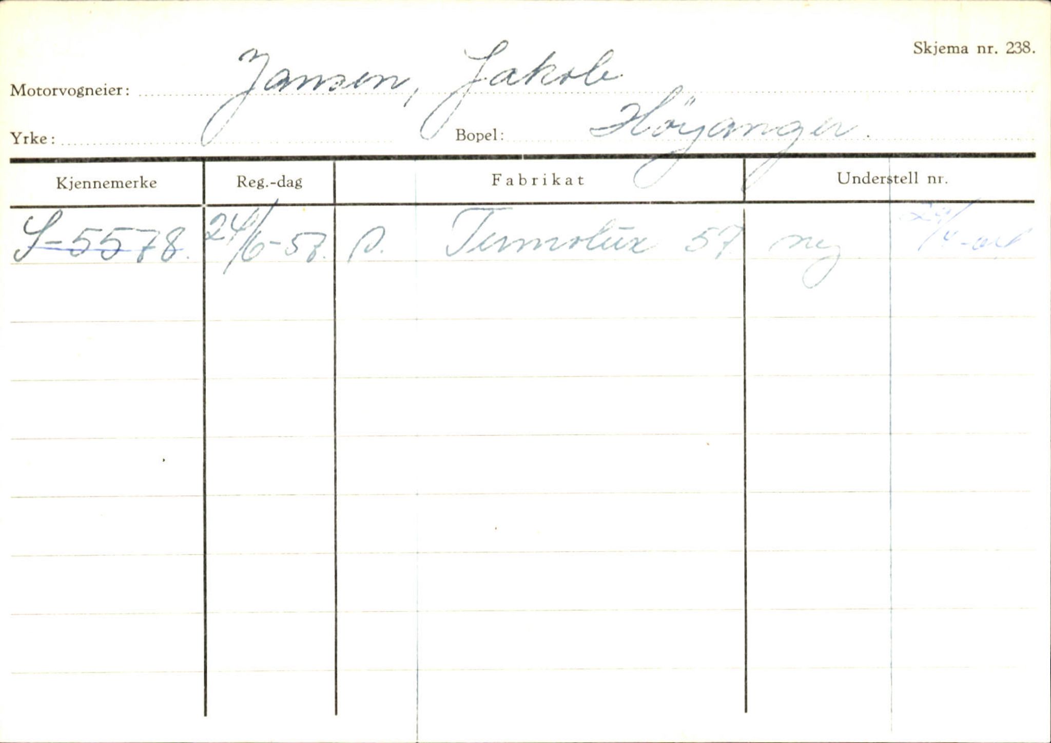 Statens vegvesen, Sogn og Fjordane vegkontor, SAB/A-5301/4/F/L0130: Eigarregister Eid T-Å. Høyanger A-O, 1945-1975, p. 1662