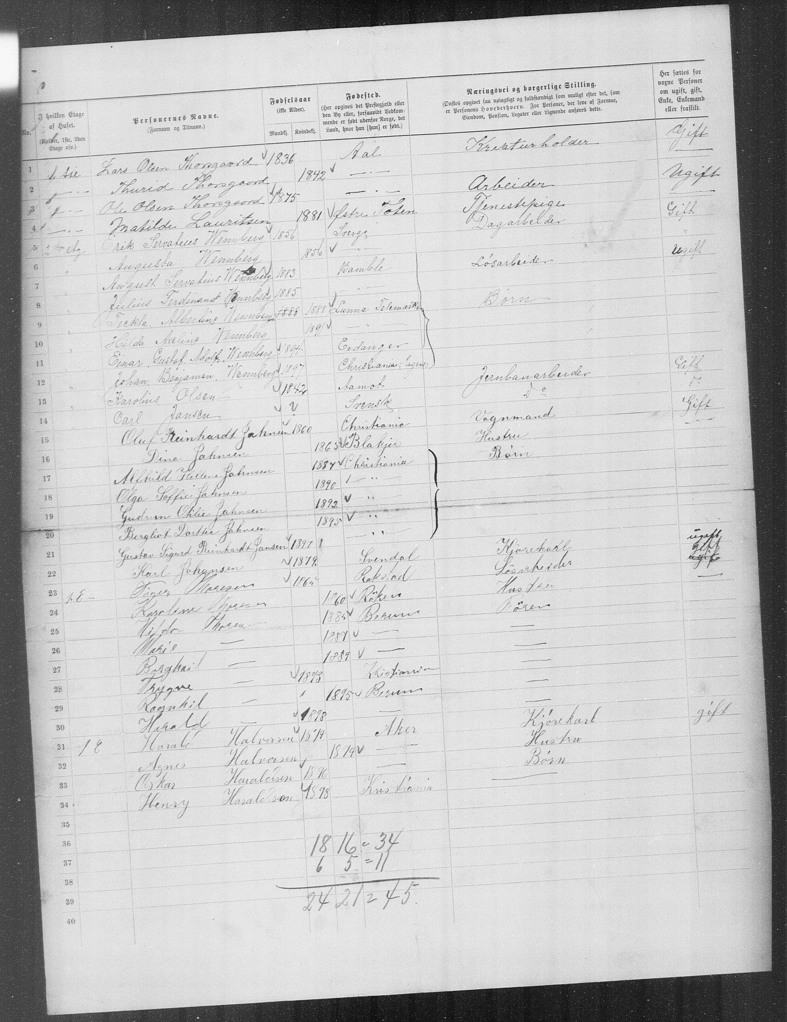 OBA, Municipal Census 1899 for Kristiania, 1899, p. 11461