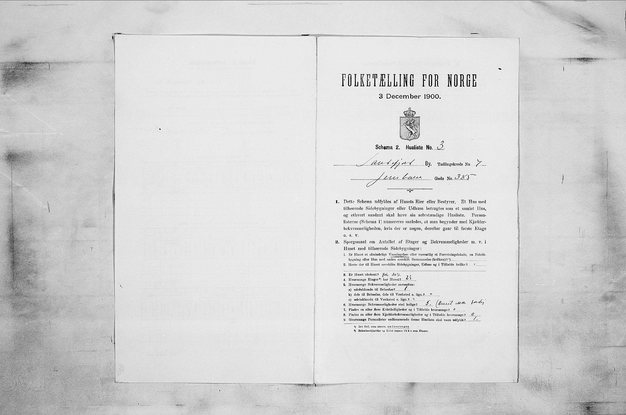 RA, 1900 census for Sandefjord, 1900, p. 1683