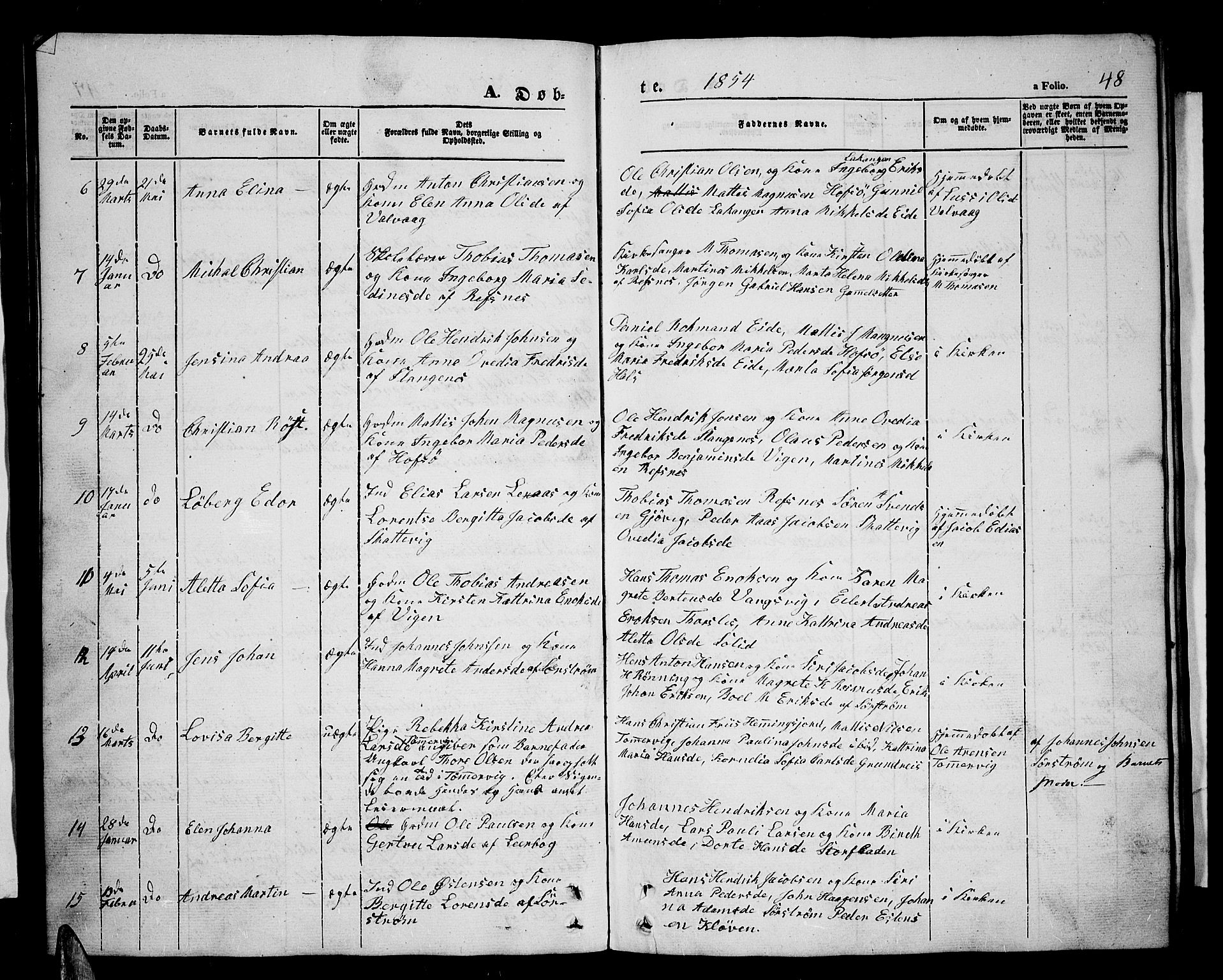 Tranøy sokneprestkontor, AV/SATØ-S-1313/I/Ia/Iab/L0002klokker: Parish register (copy) no. 2, 1847-1860, p. 48