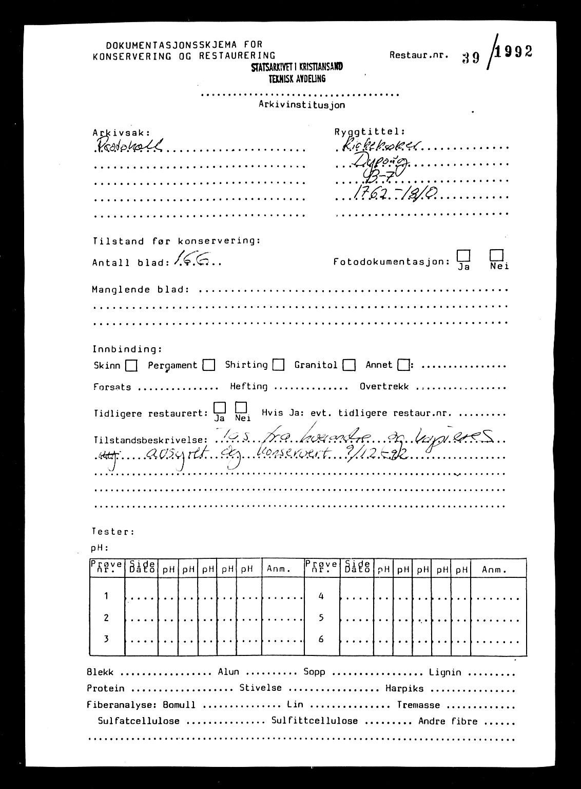 Dypvåg sokneprestkontor, AV/SAK-1111-0007/F/Fb/Fba/L0007: Parish register (copy) no. B 7, 1762-1810