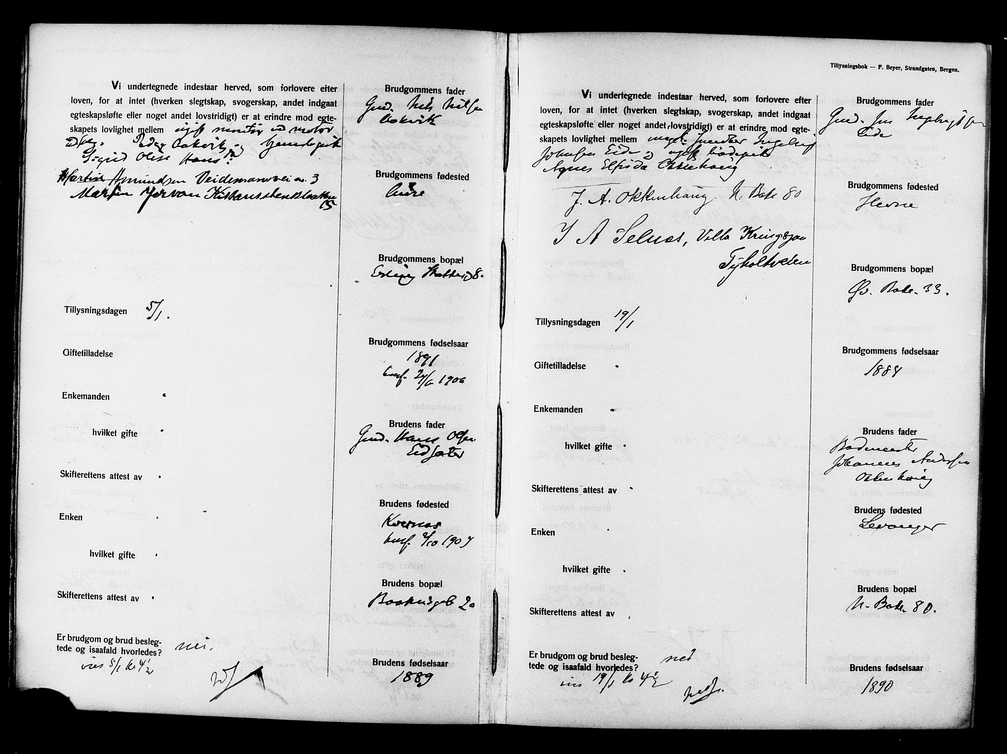 Ministerialprotokoller, klokkerbøker og fødselsregistre - Sør-Trøndelag, AV/SAT-A-1456/604/L0194: Banns register no. 604A15, 1912-1916