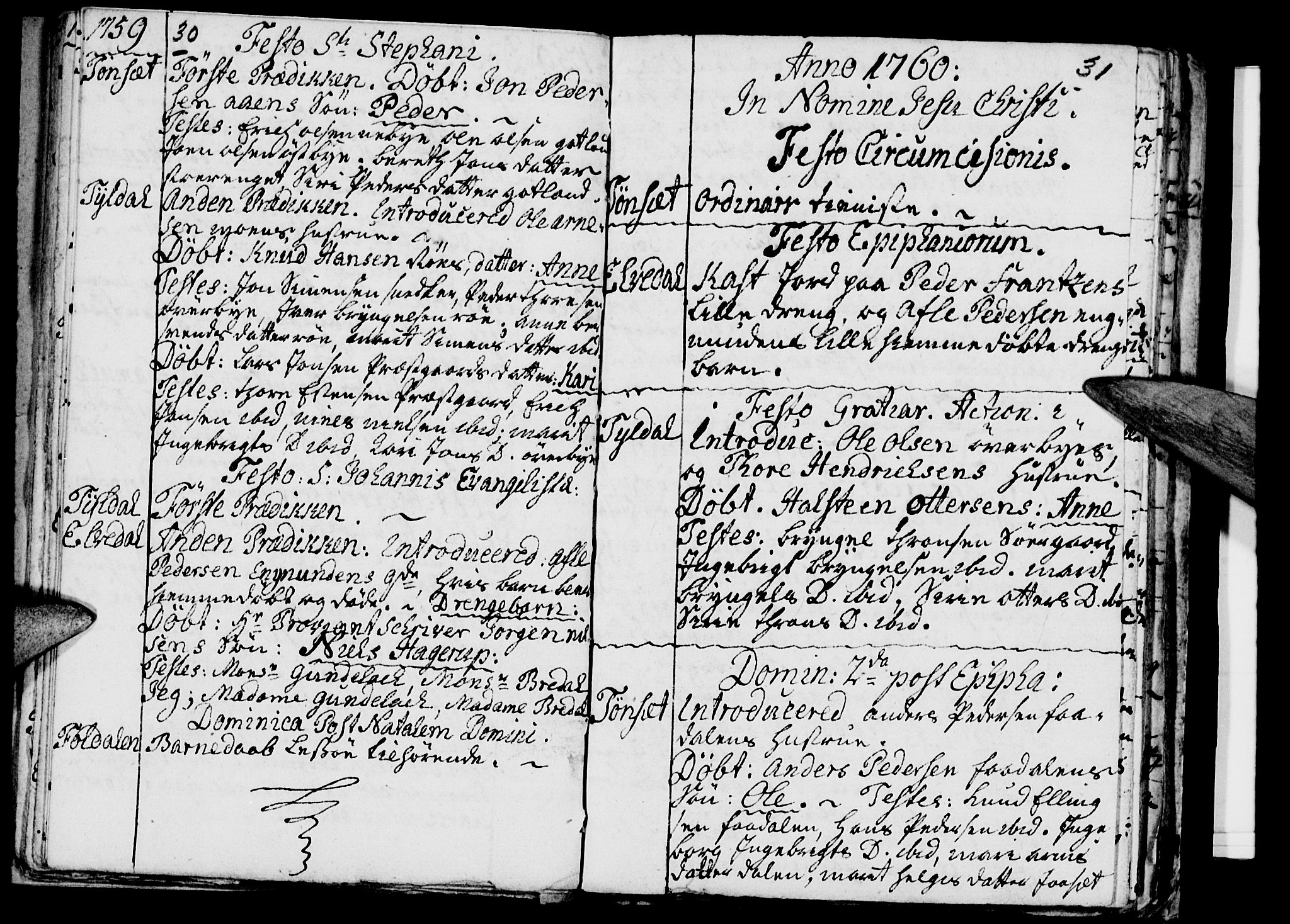 Tynset prestekontor, SAH/PREST-058/H/Ha/Haa/L0003: Parish register (official) no. 3, 1758-1762, p. 30-31