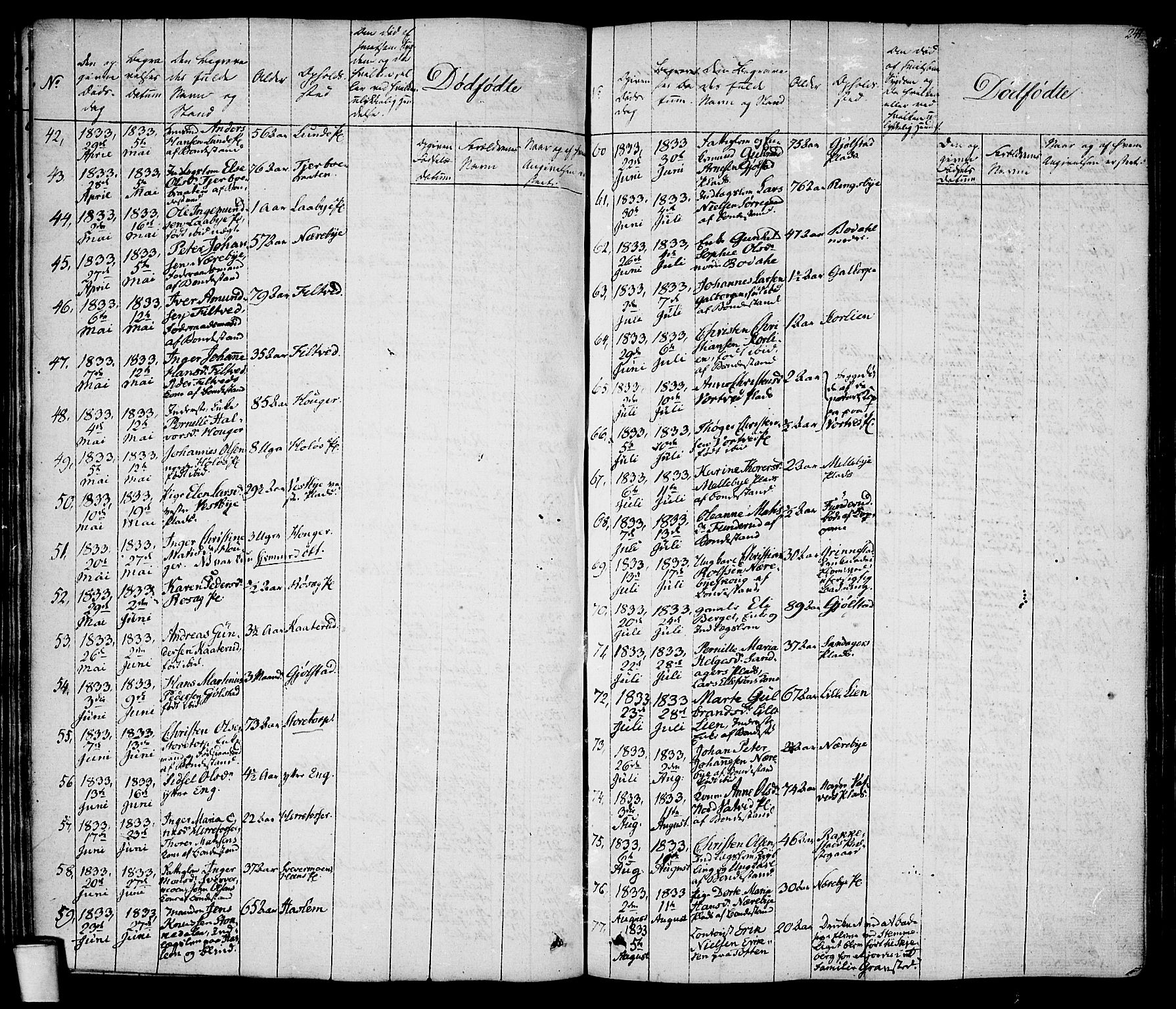 Rakkestad prestekontor Kirkebøker, AV/SAO-A-2008/F/Fa/L0007: Parish register (official) no. I 7, 1825-1841, p. 241