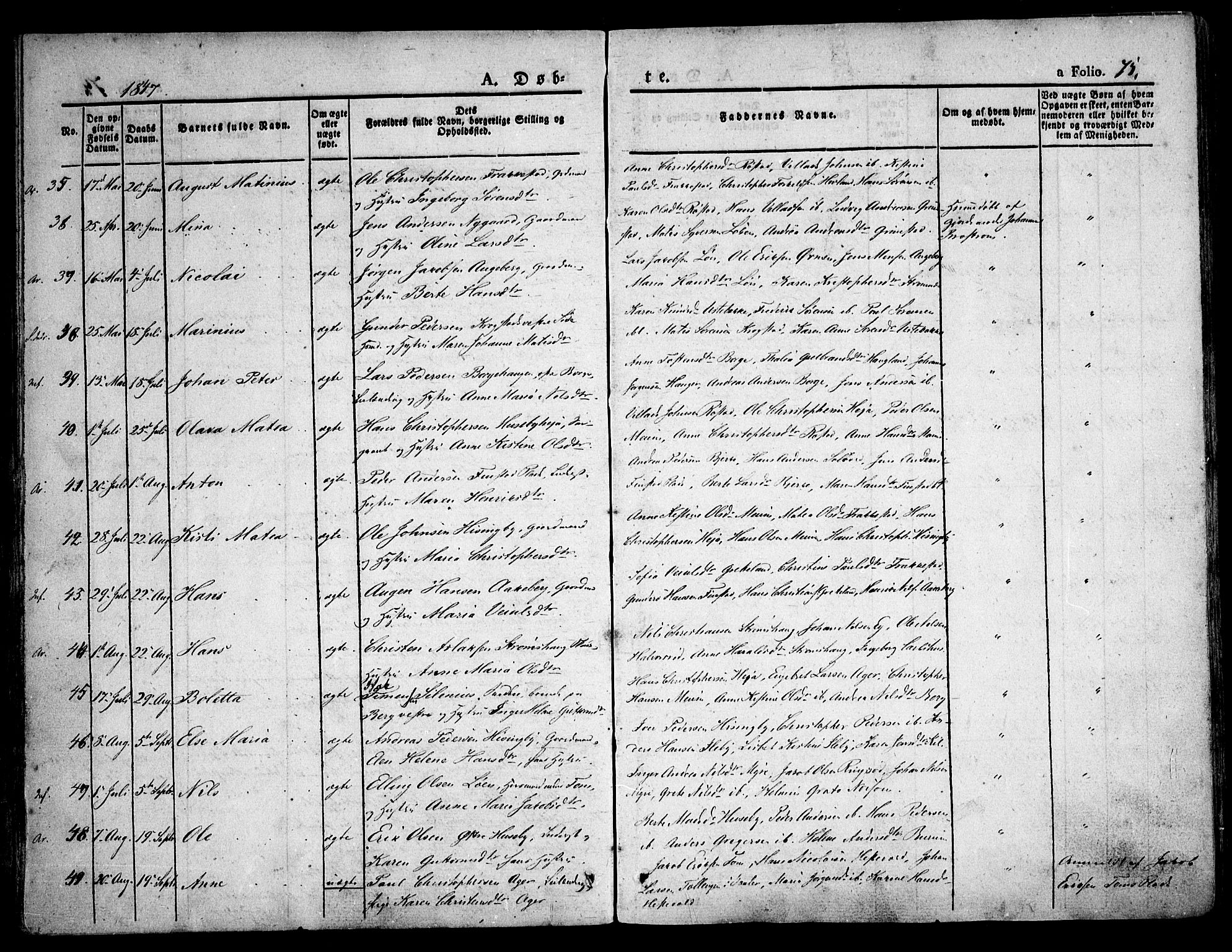 Råde prestekontor kirkebøker, SAO/A-2009/F/Fa/L0005: Parish register (official) no. 5, 1830-1853, p. 75