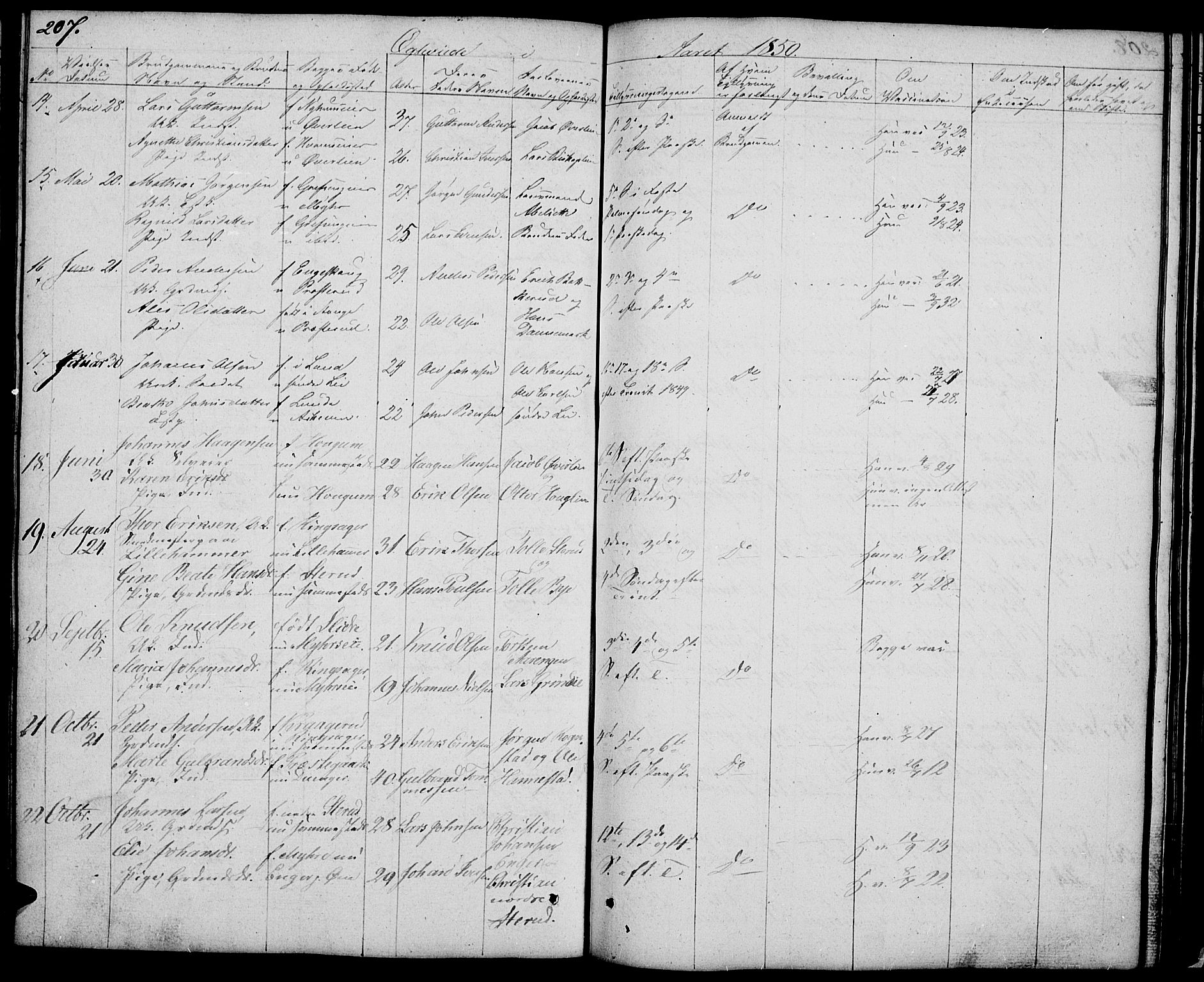 Nes prestekontor, Hedmark, SAH/PREST-020/L/La/L0004: Parish register (copy) no. 4, 1832-1861, p. 207
