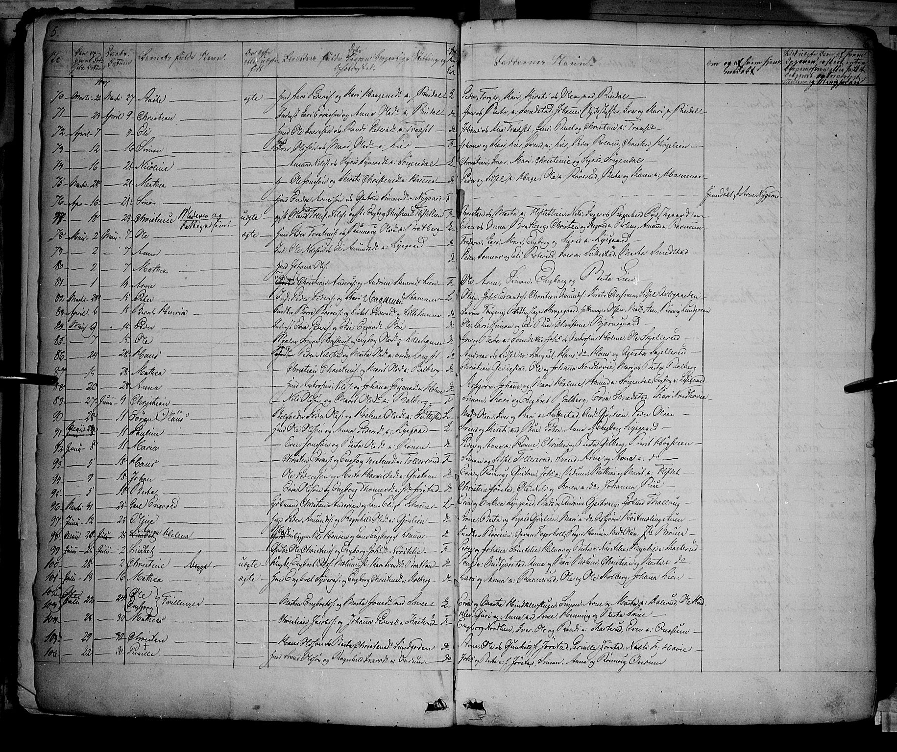 Fåberg prestekontor, SAH/PREST-086/H/Ha/Haa/L0005: Parish register (official) no. 5, 1836-1854, p. 5-6