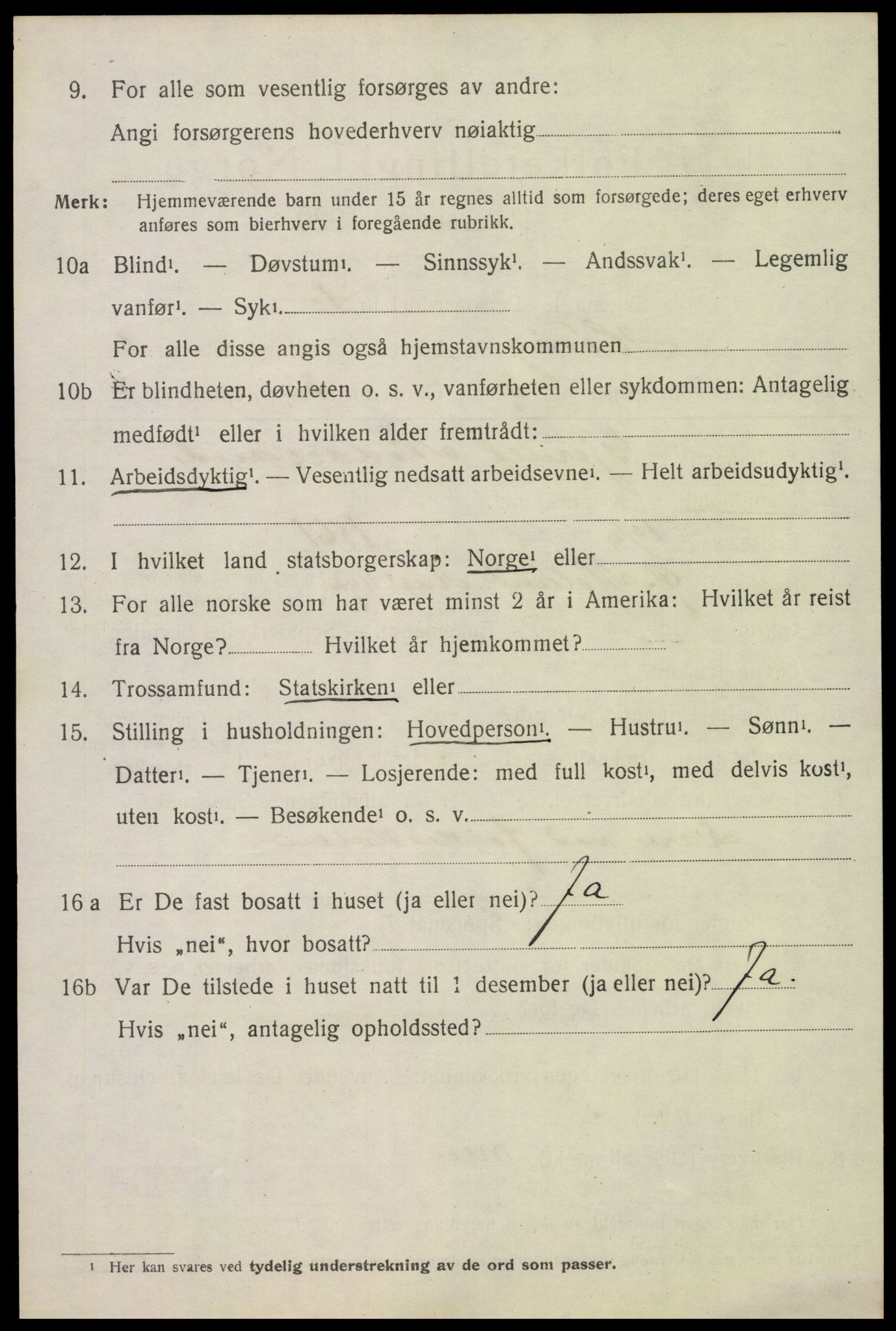 SAK, 1920 census for Høvåg, 1920, p. 3107